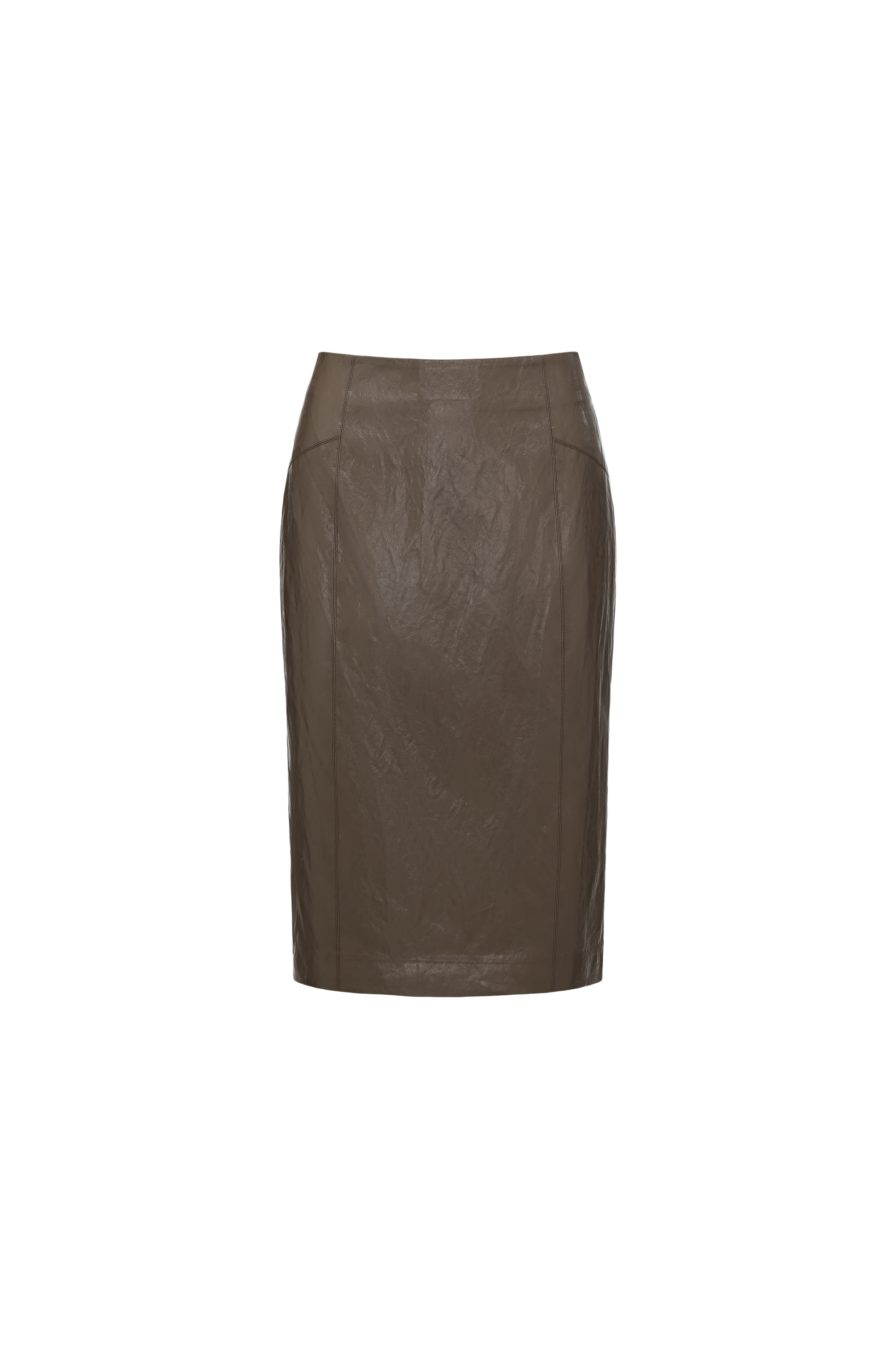 Knee-Length Pencil Skirt (Faux Leather)