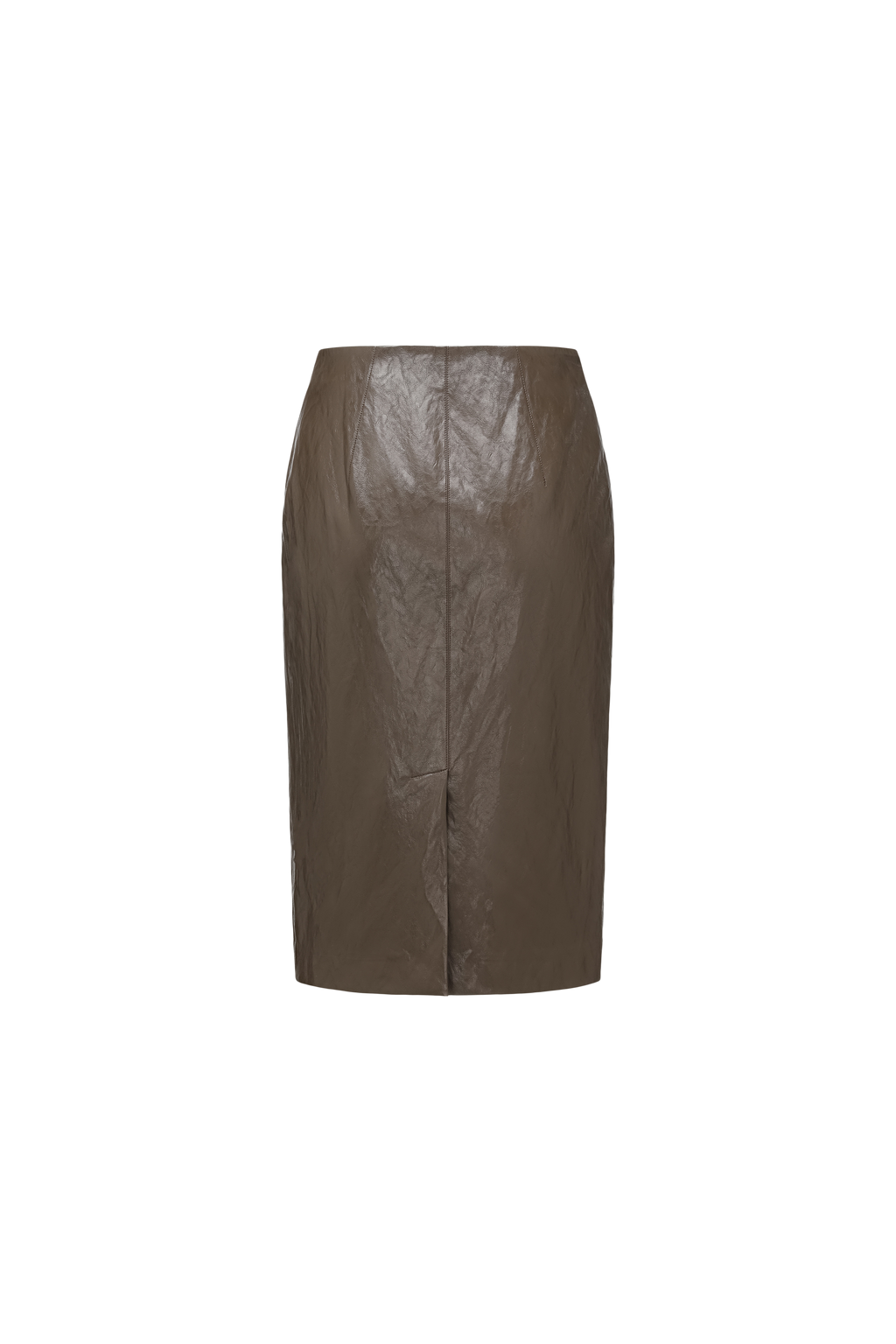 Knee-Length Pencil Skirt (Faux Leather)