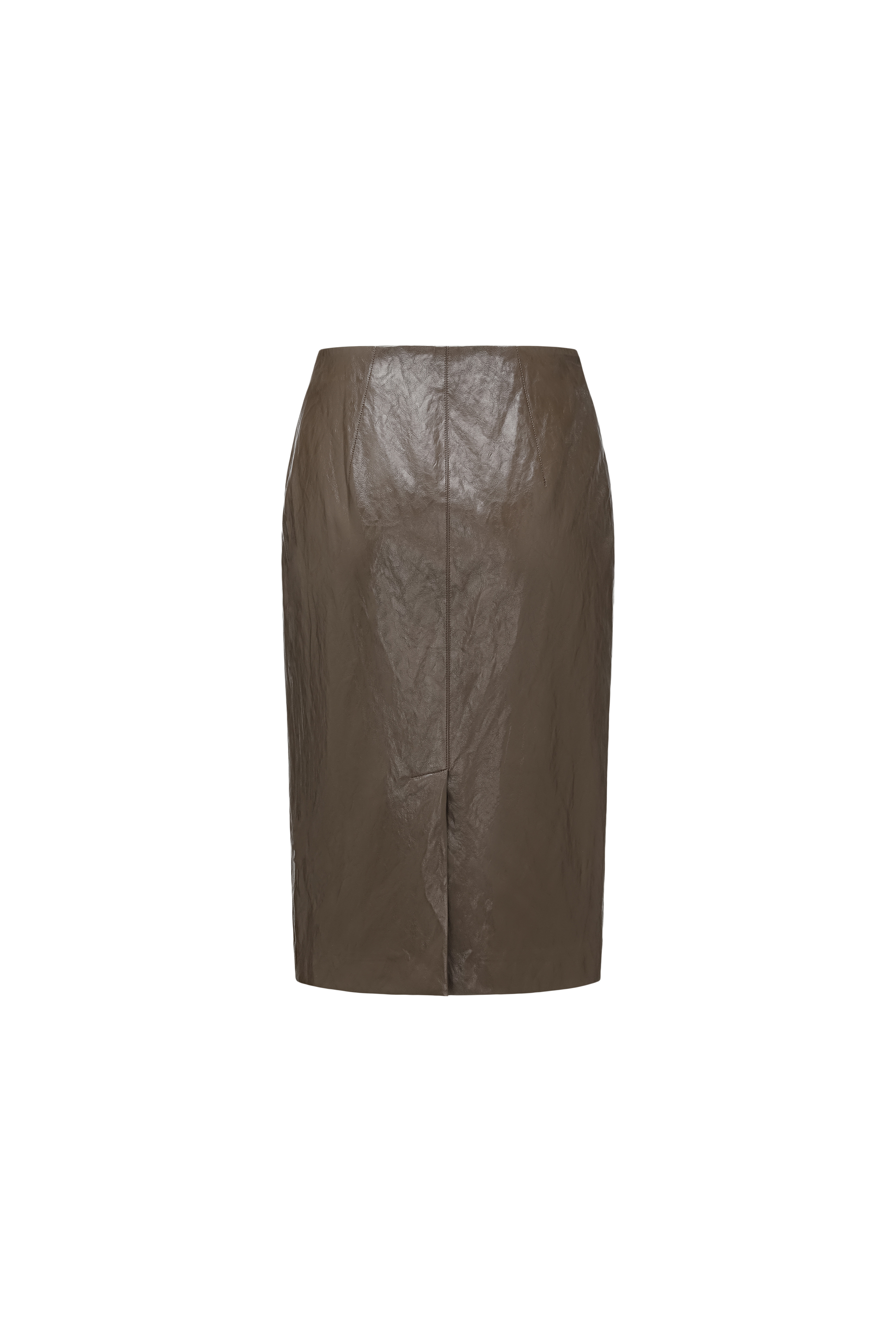 Knee-Length Pencil Skirt (Faux Leather)