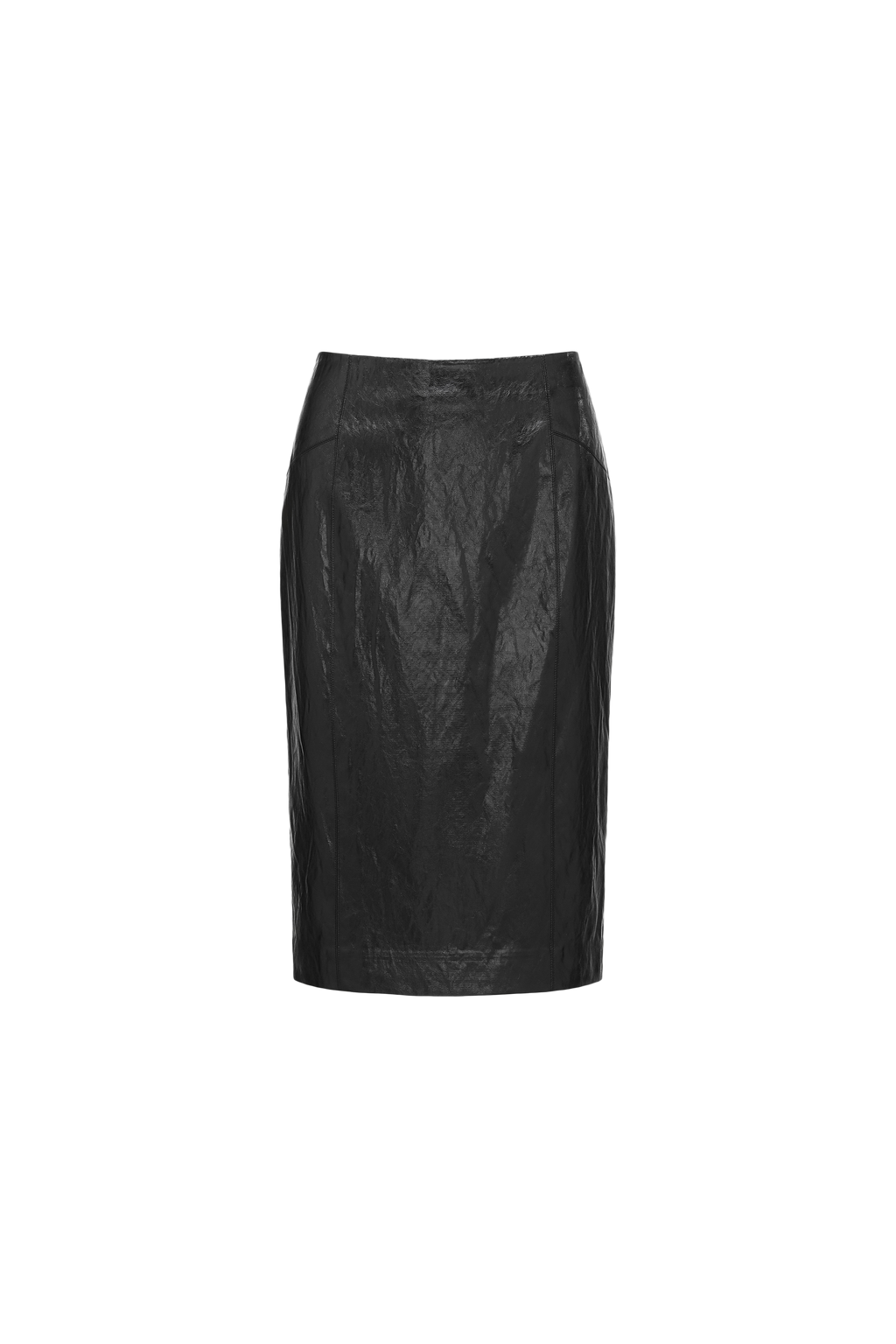 Knee-Length Pencil Skirt (Faux Leather)