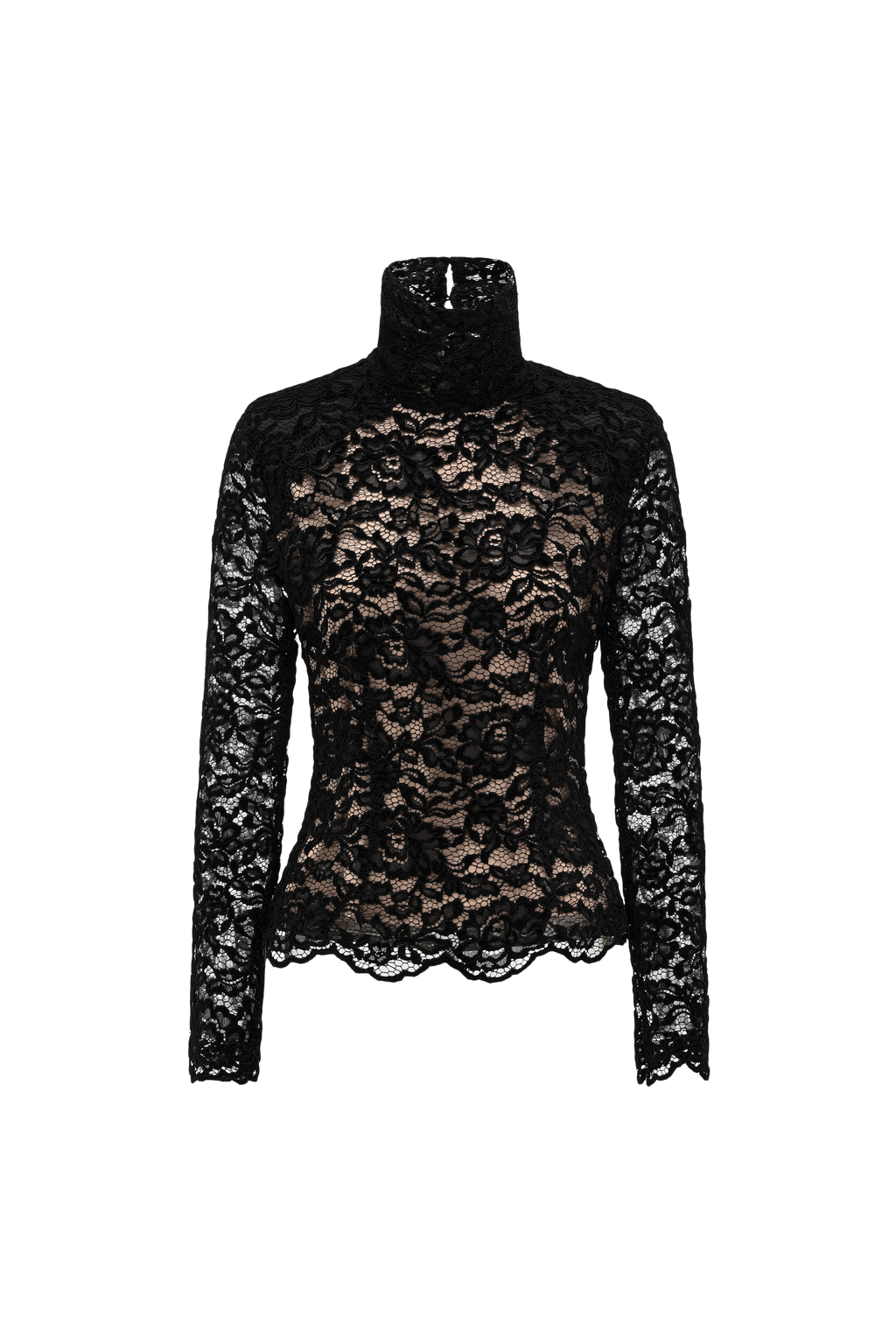 Top with Flocked Lace & Openwork