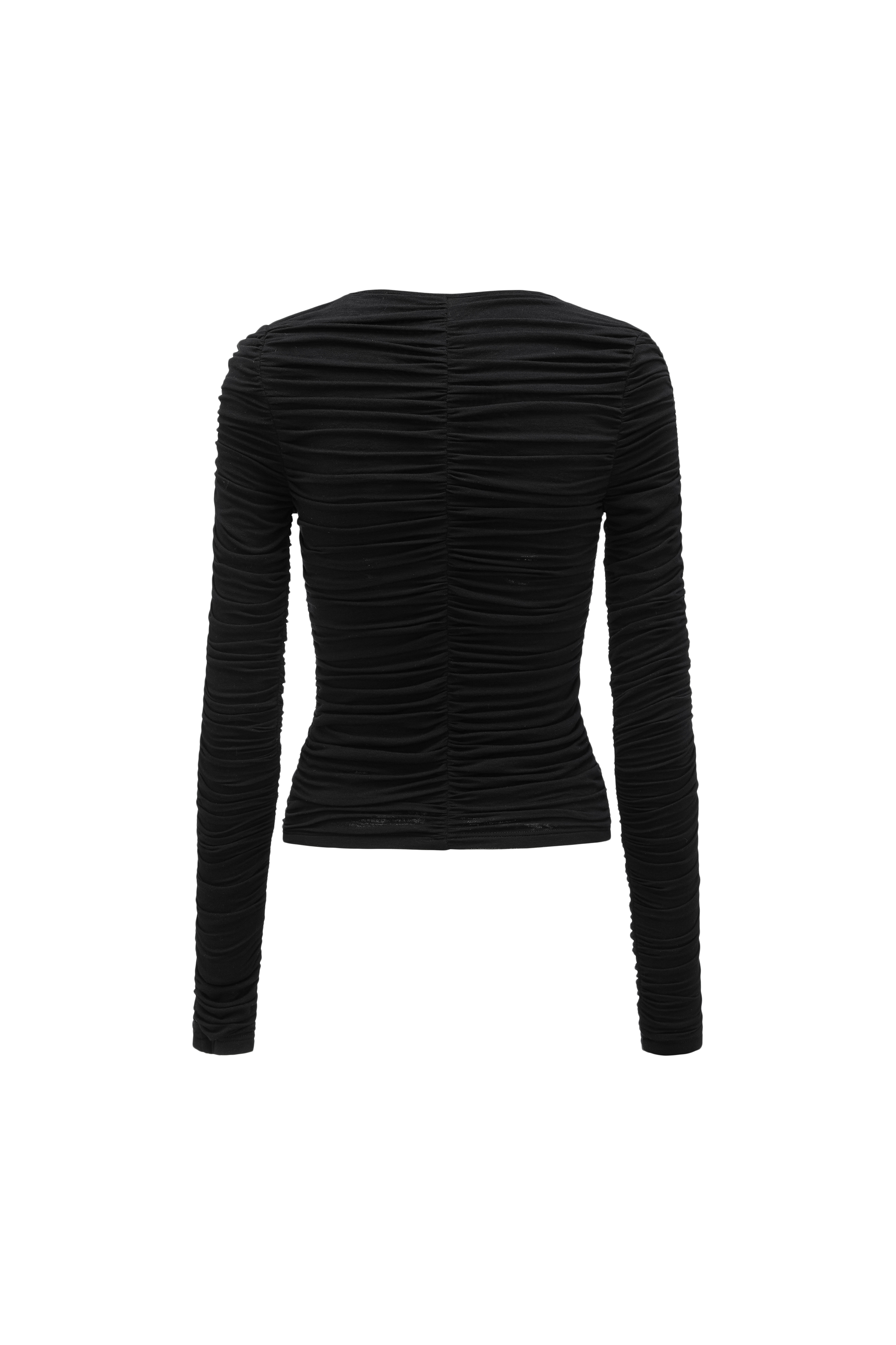 Smocked V-Neck Top with Hidden Hook Placket