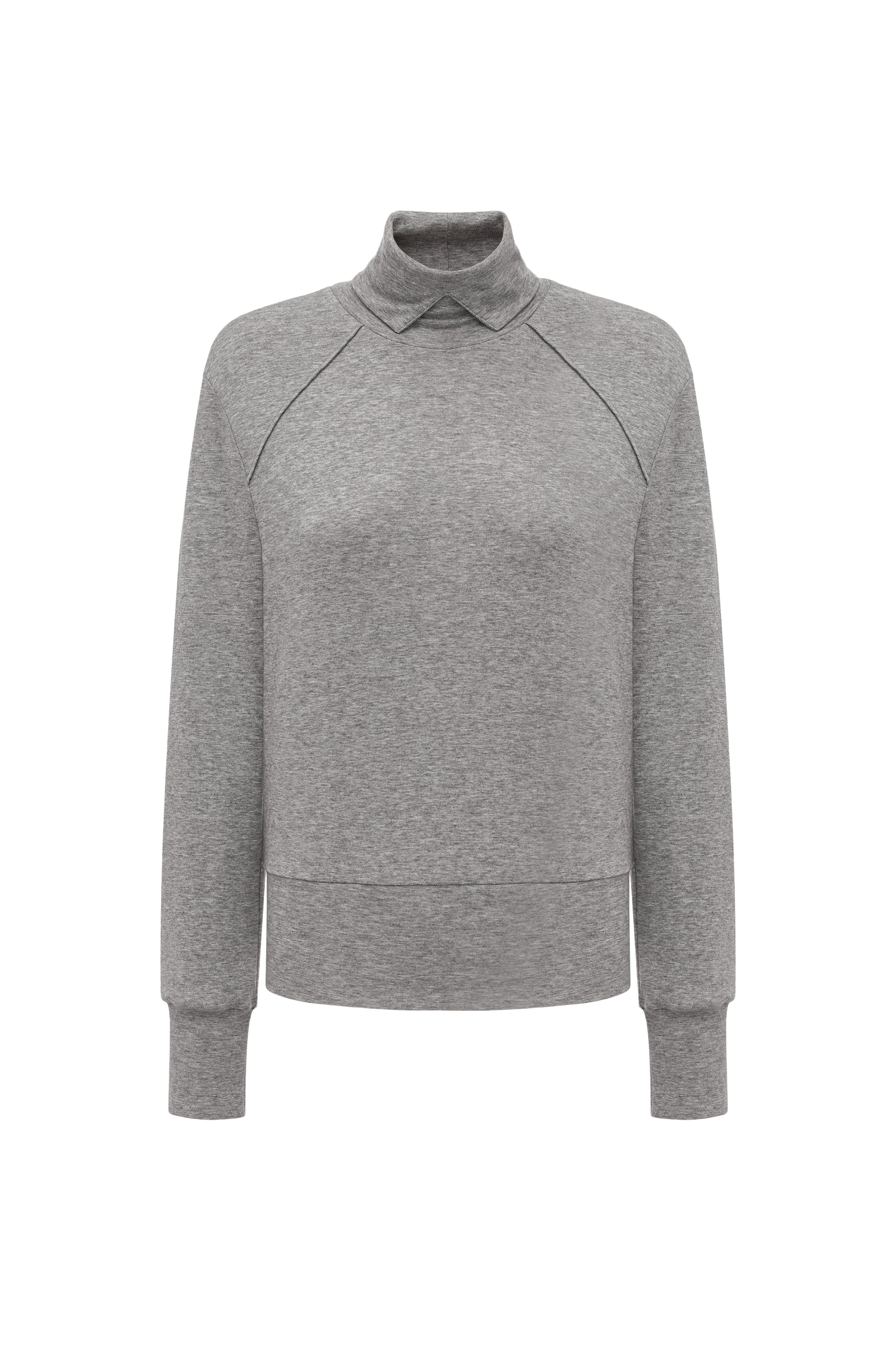 Square Neck Lyocell-Wool Knit Top