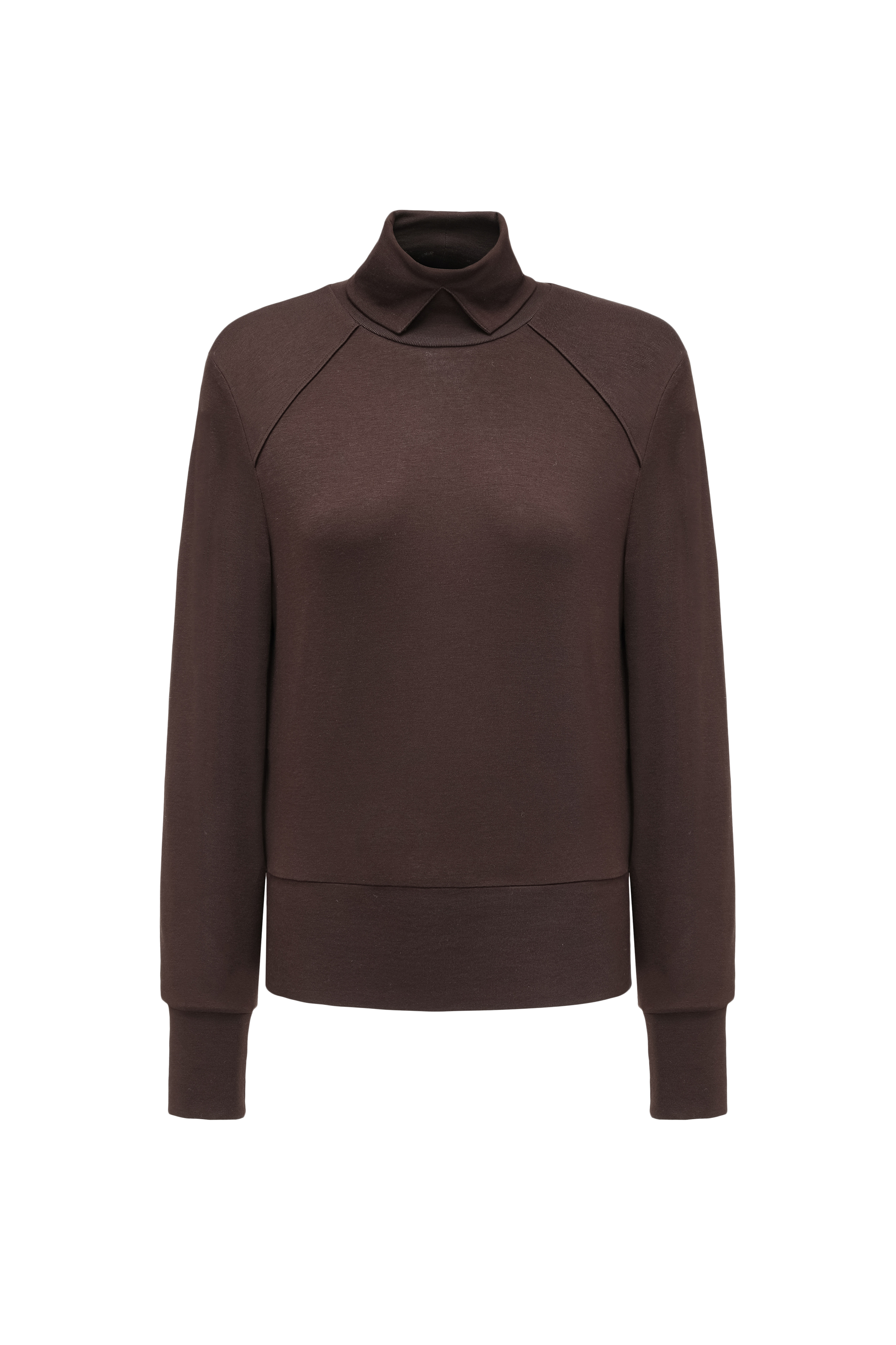 Square Neck Lyocell-Wool Knit Top
