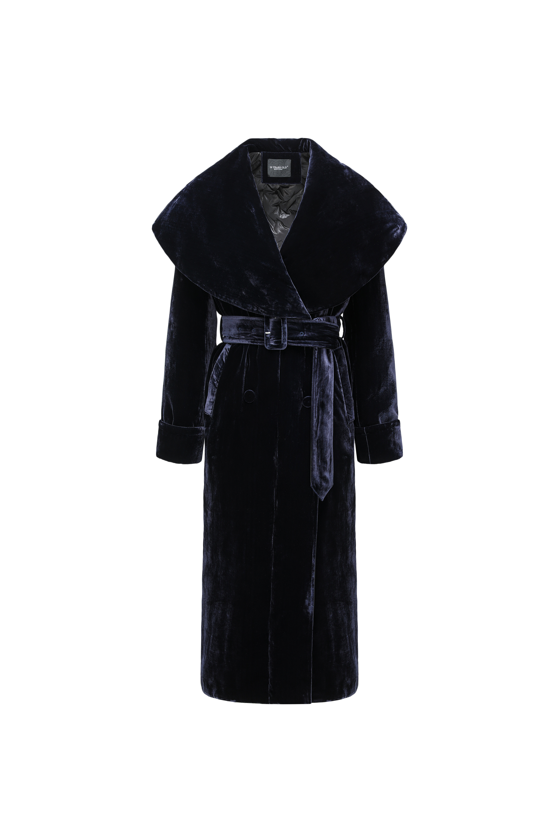 Luminous Pile Oversized Lapel Velvet Down Coat