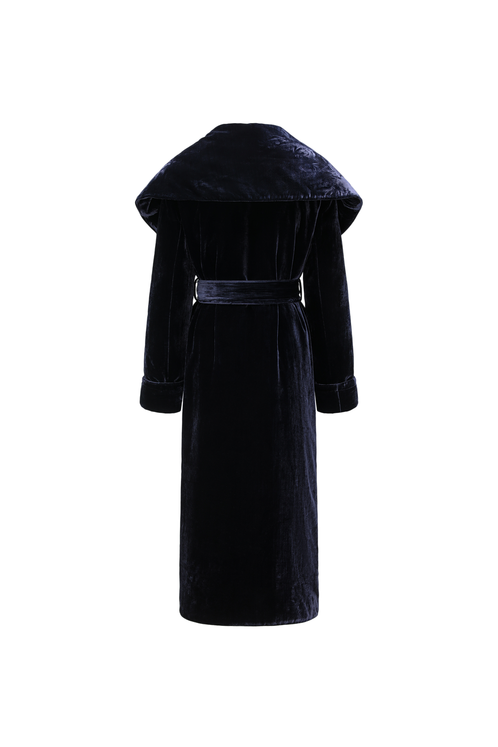 Luminous Pile Oversized Lapel Velvet Down Coat