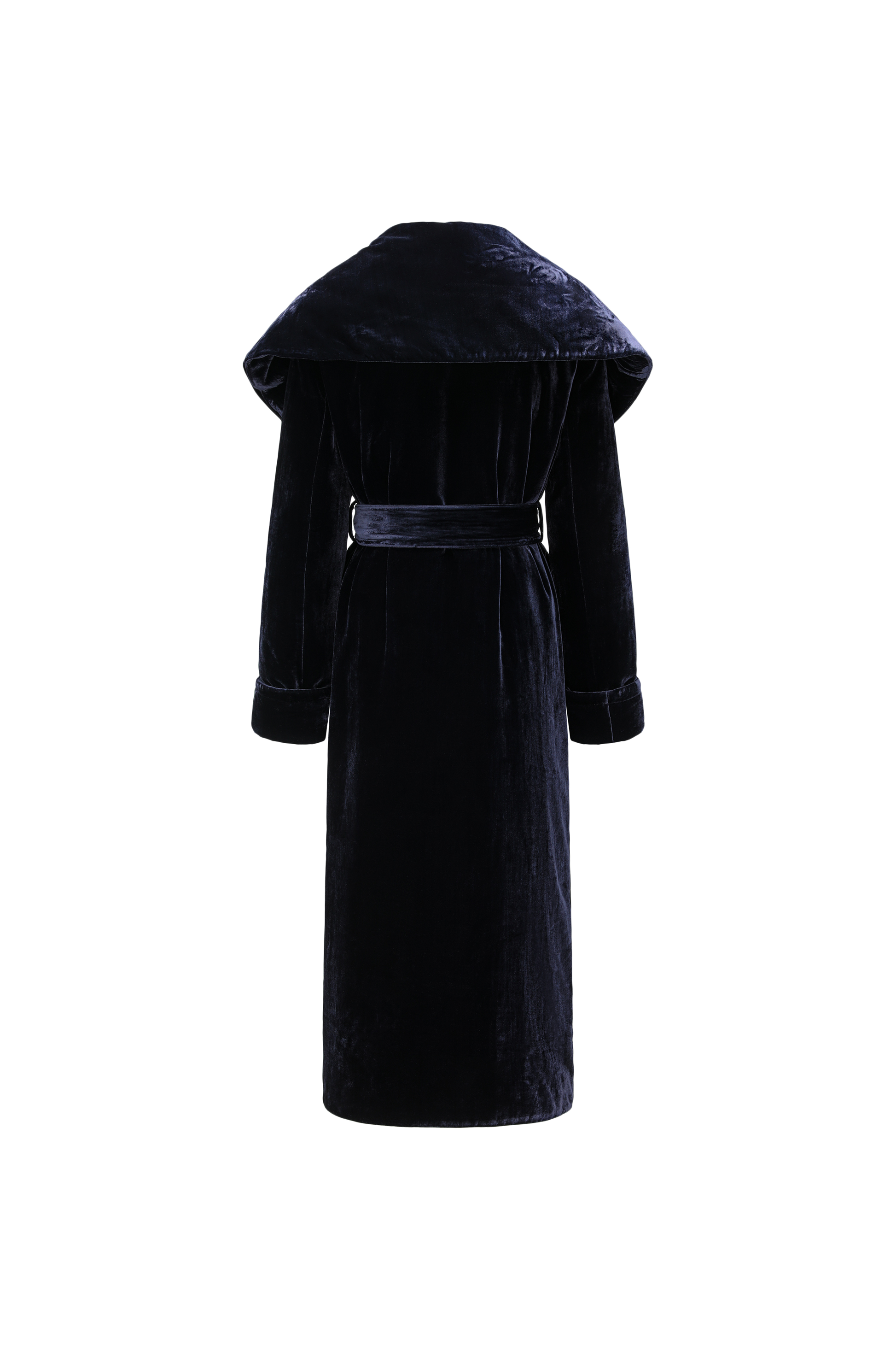 Luminous Pile Oversized Lapel Velvet Down Coat