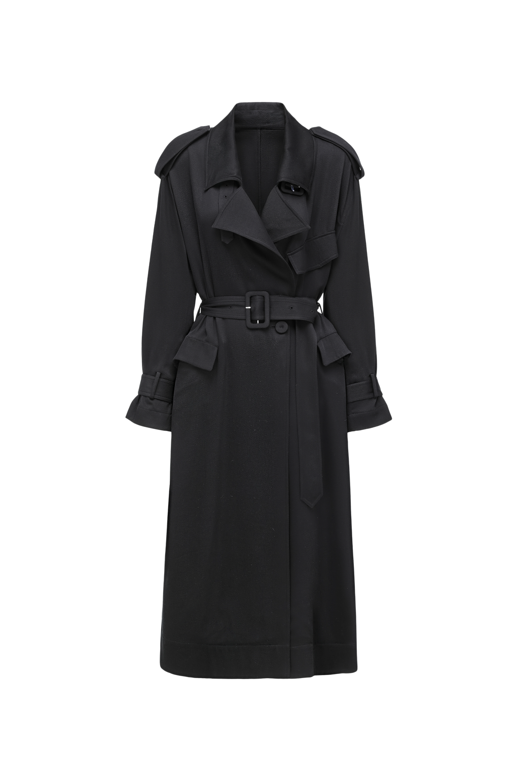 Dropped-Shoulder Oversized Trench Coat