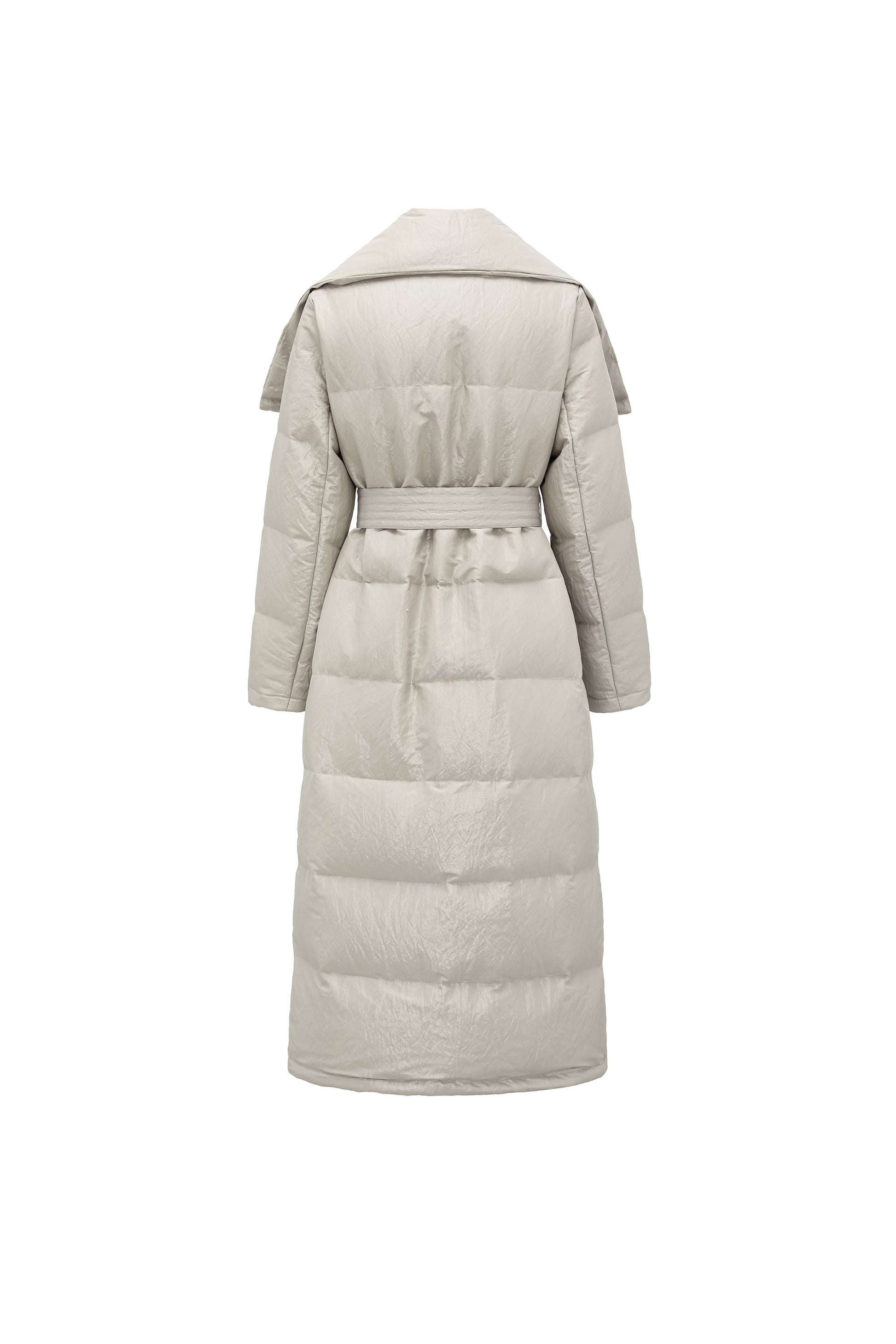 Convertible Lapel Long Down Coat