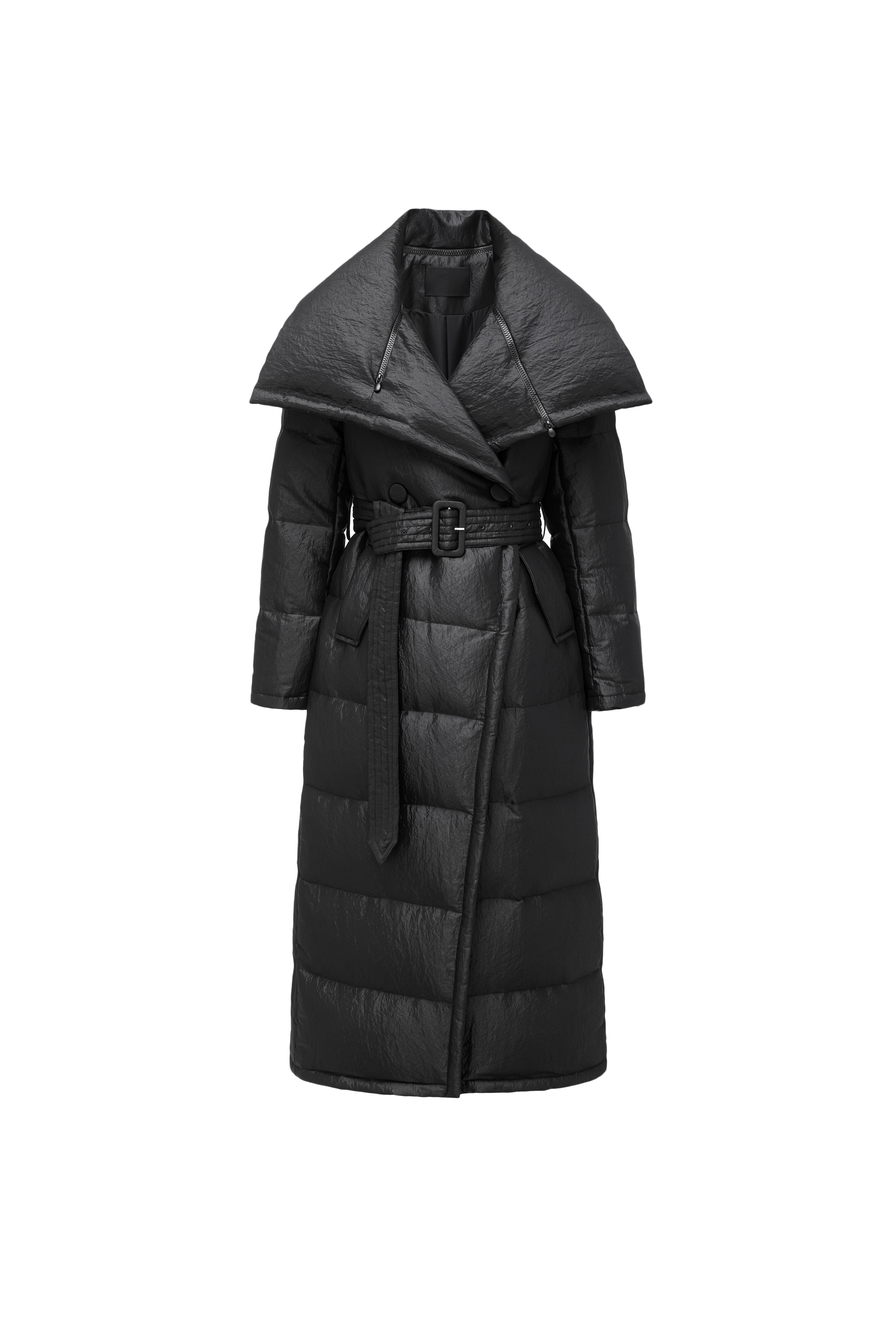 Convertible Lapel Long Down Coat