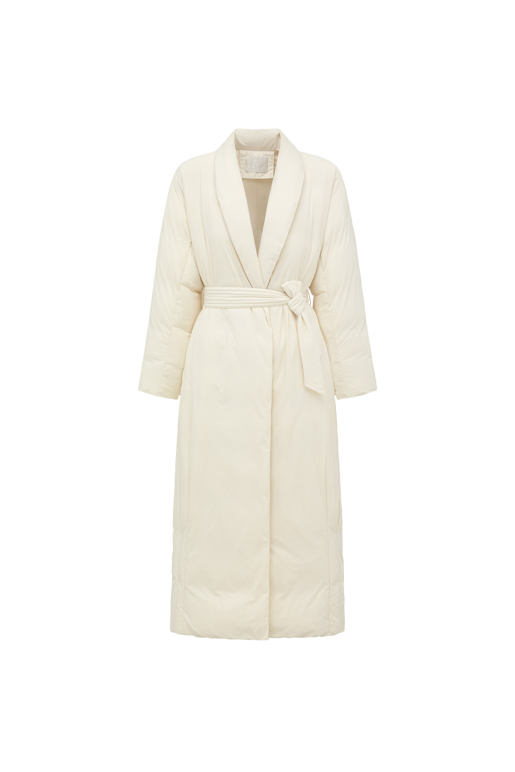 Robe-Style Long White Goose Down Coat