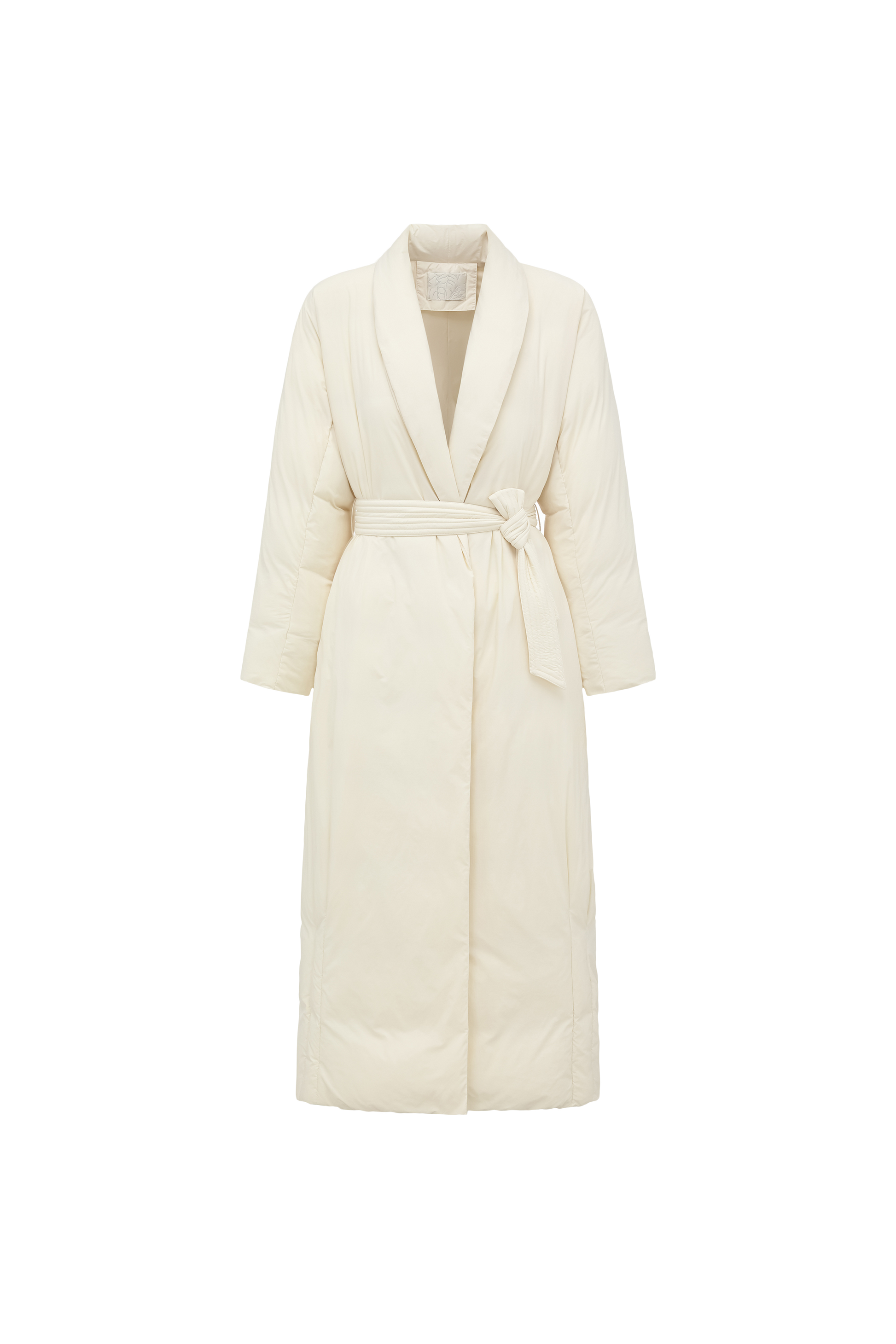 Robe-Style Long White Goose Down Coat