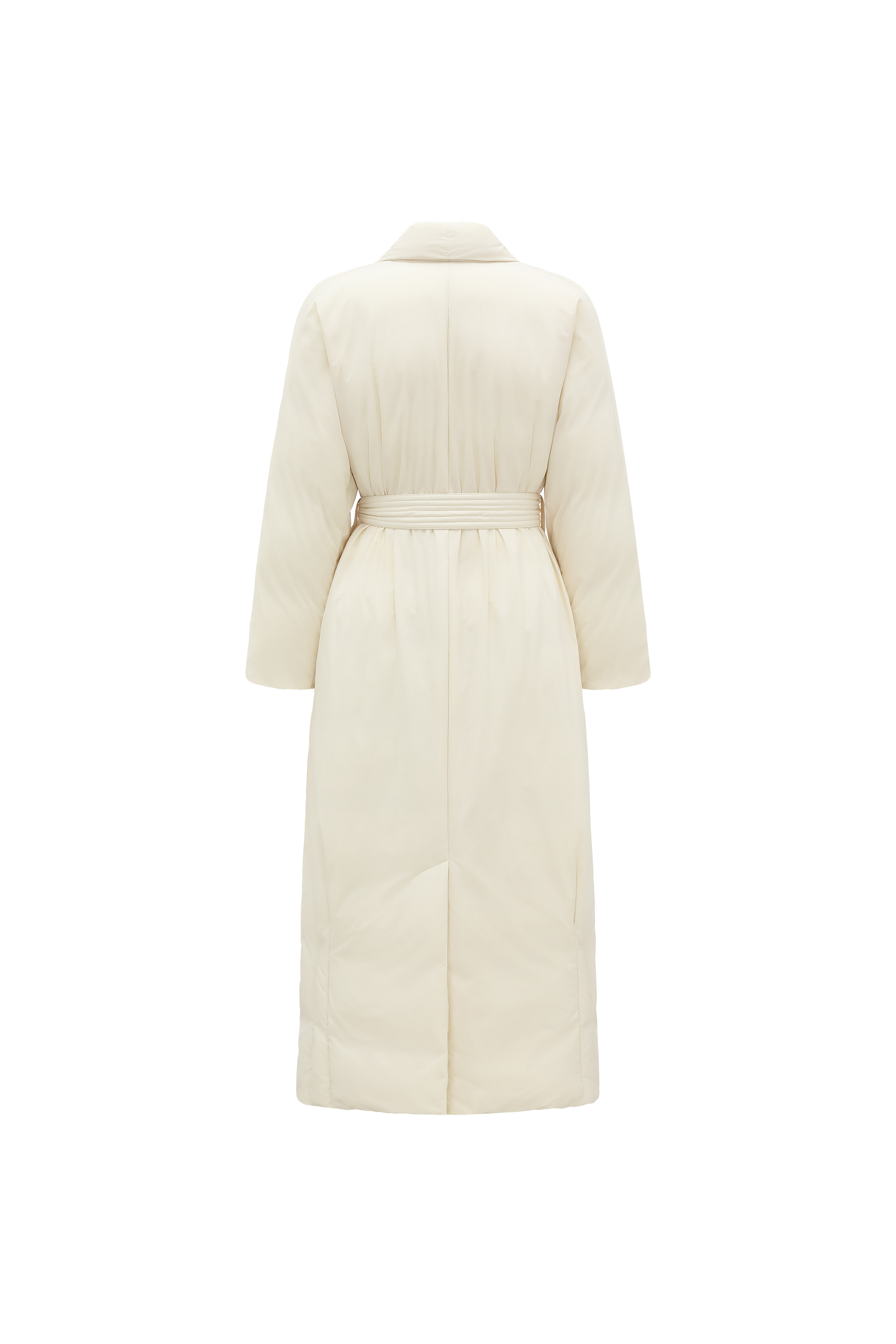 Robe-Style Long White Goose Down Coat