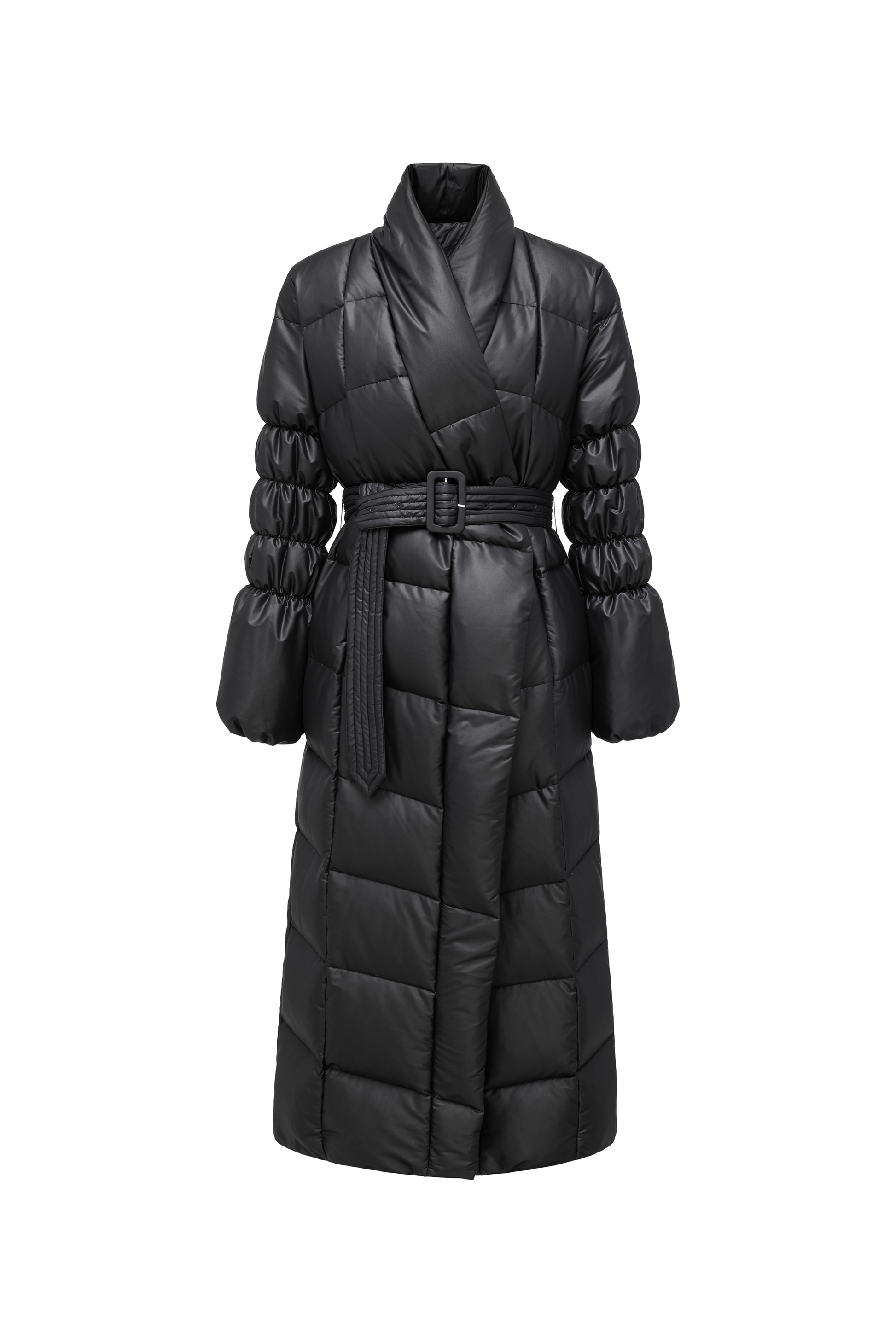 Wrap V-Neck White Goose Down Coat