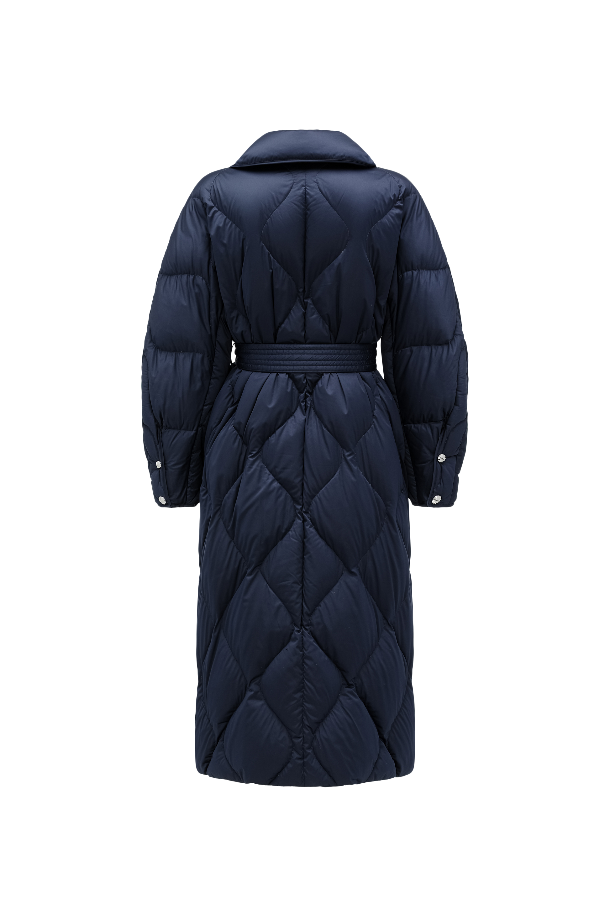 Voluminous Scimitar-Sleeve Long Down Coat