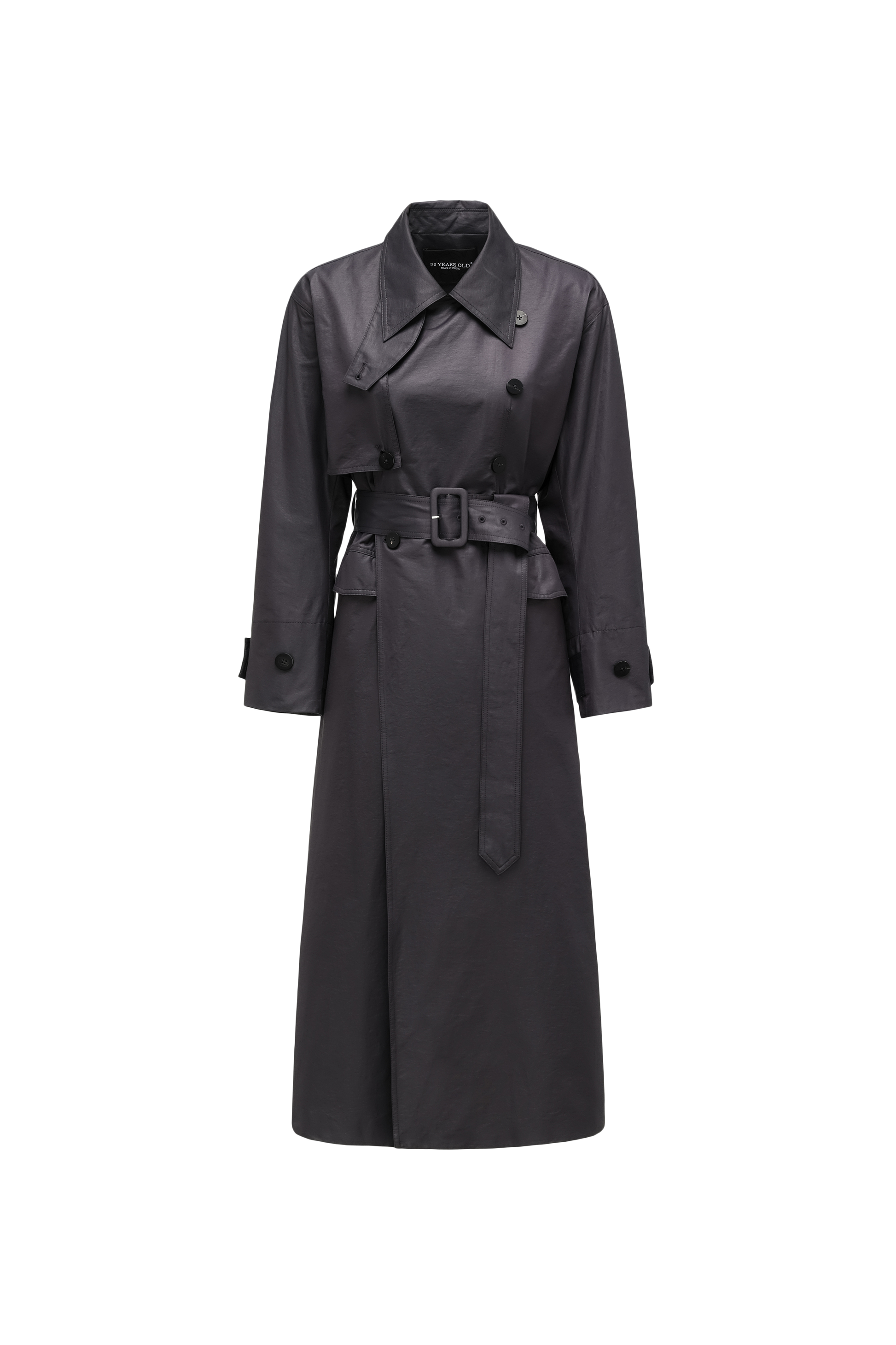 Dropped-Shoulder Trench Coat
