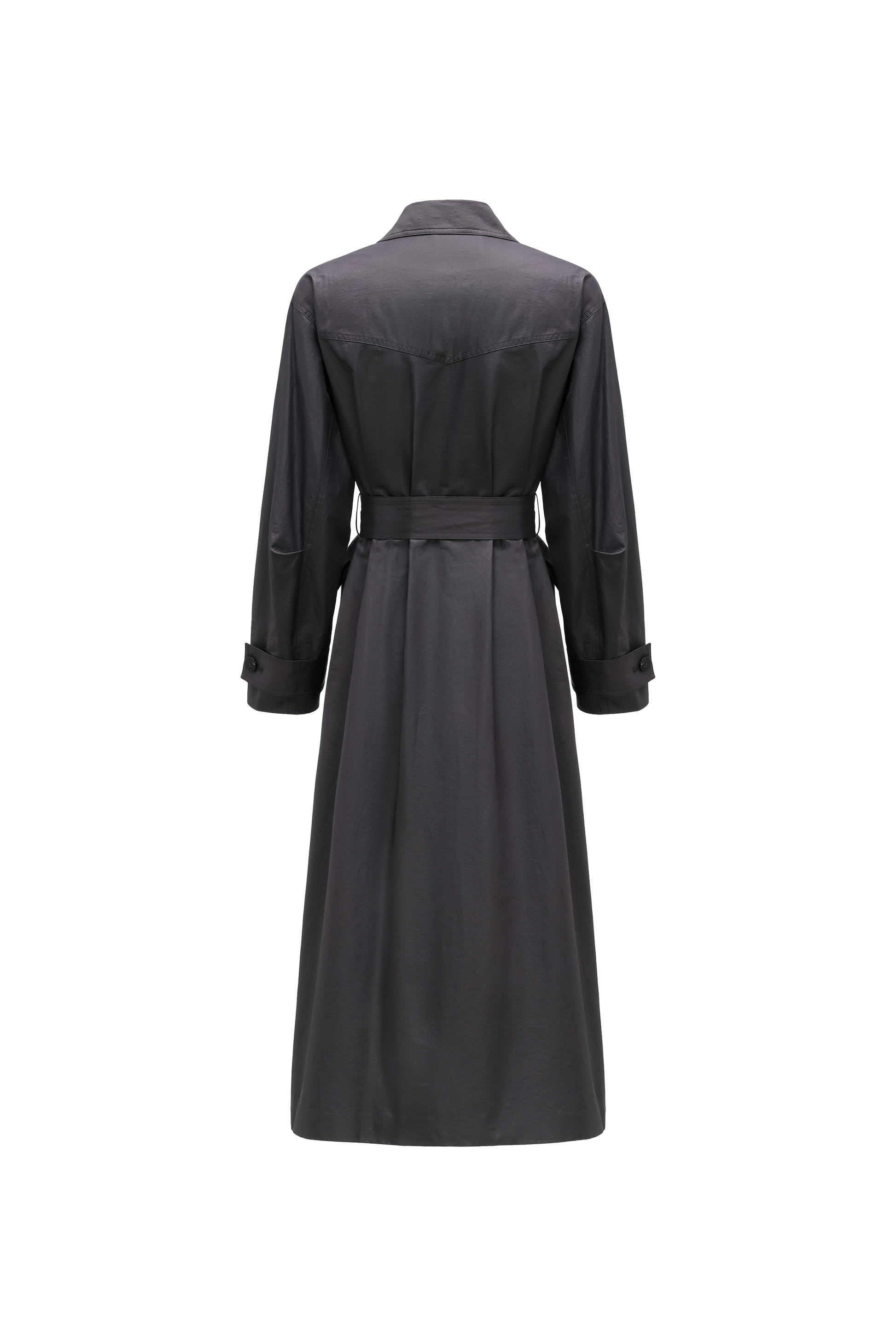 Dropped-Shoulder Trench Coat