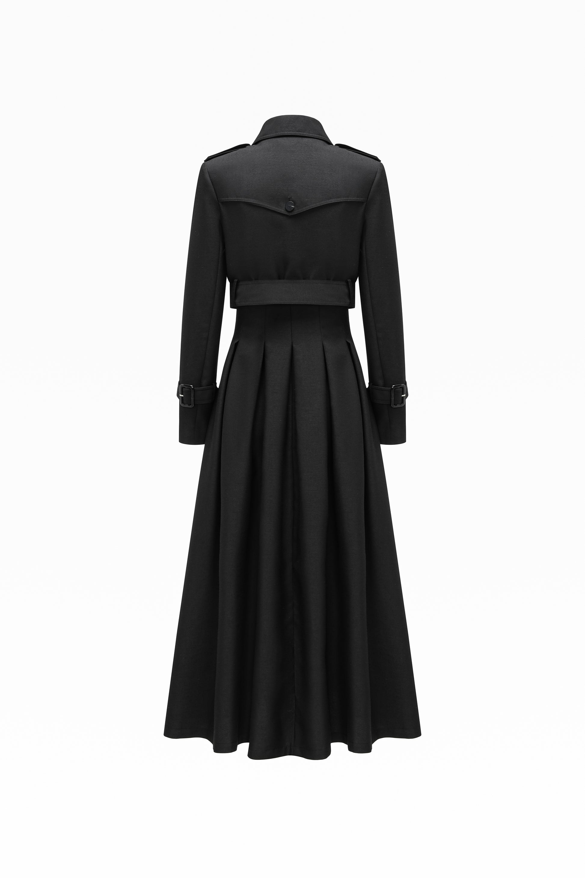 Two-Piece Trench Dress Set (Short Jacket + Sleeveless V-Neck Dress)