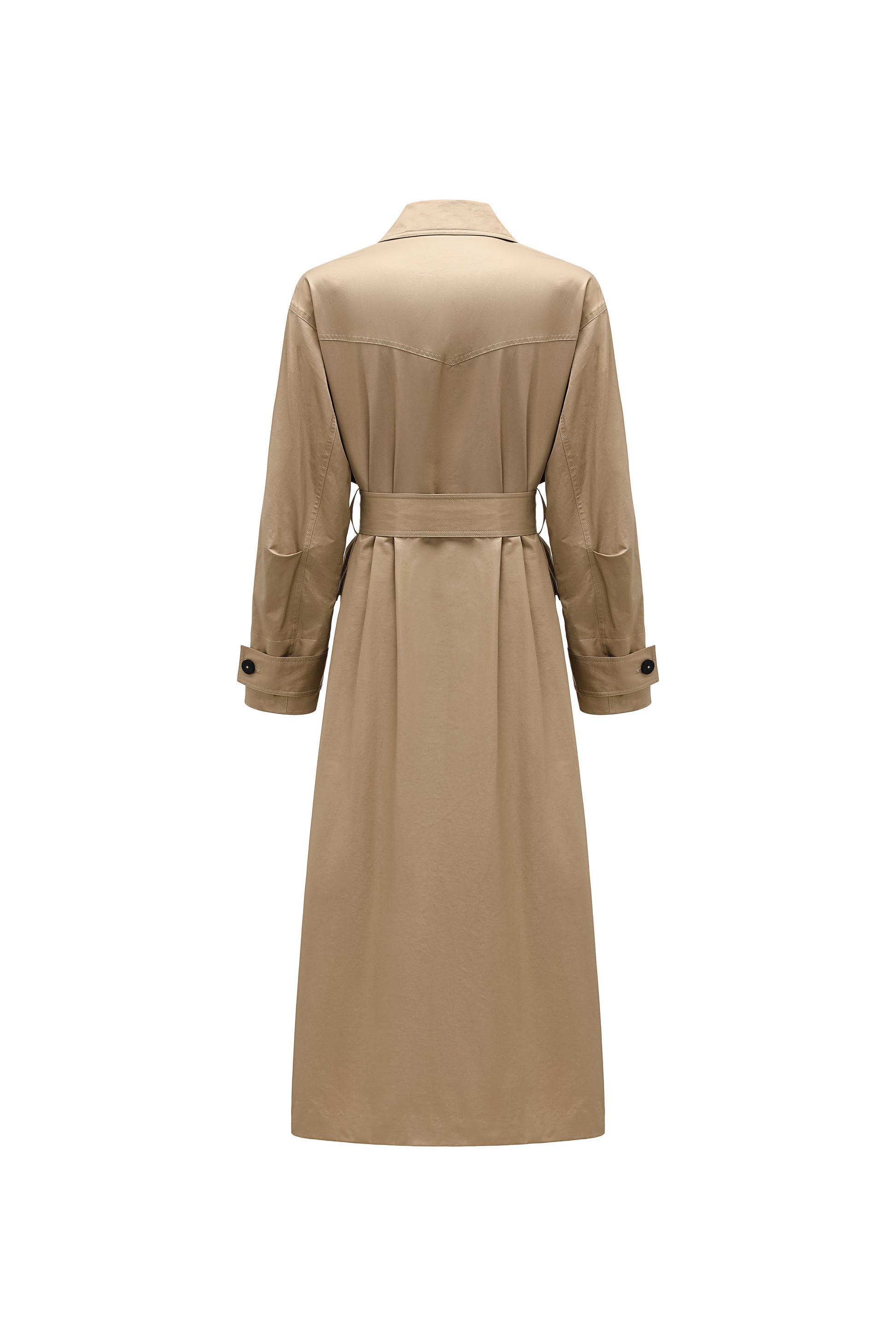 Dropped-Shoulder Trench Coat
