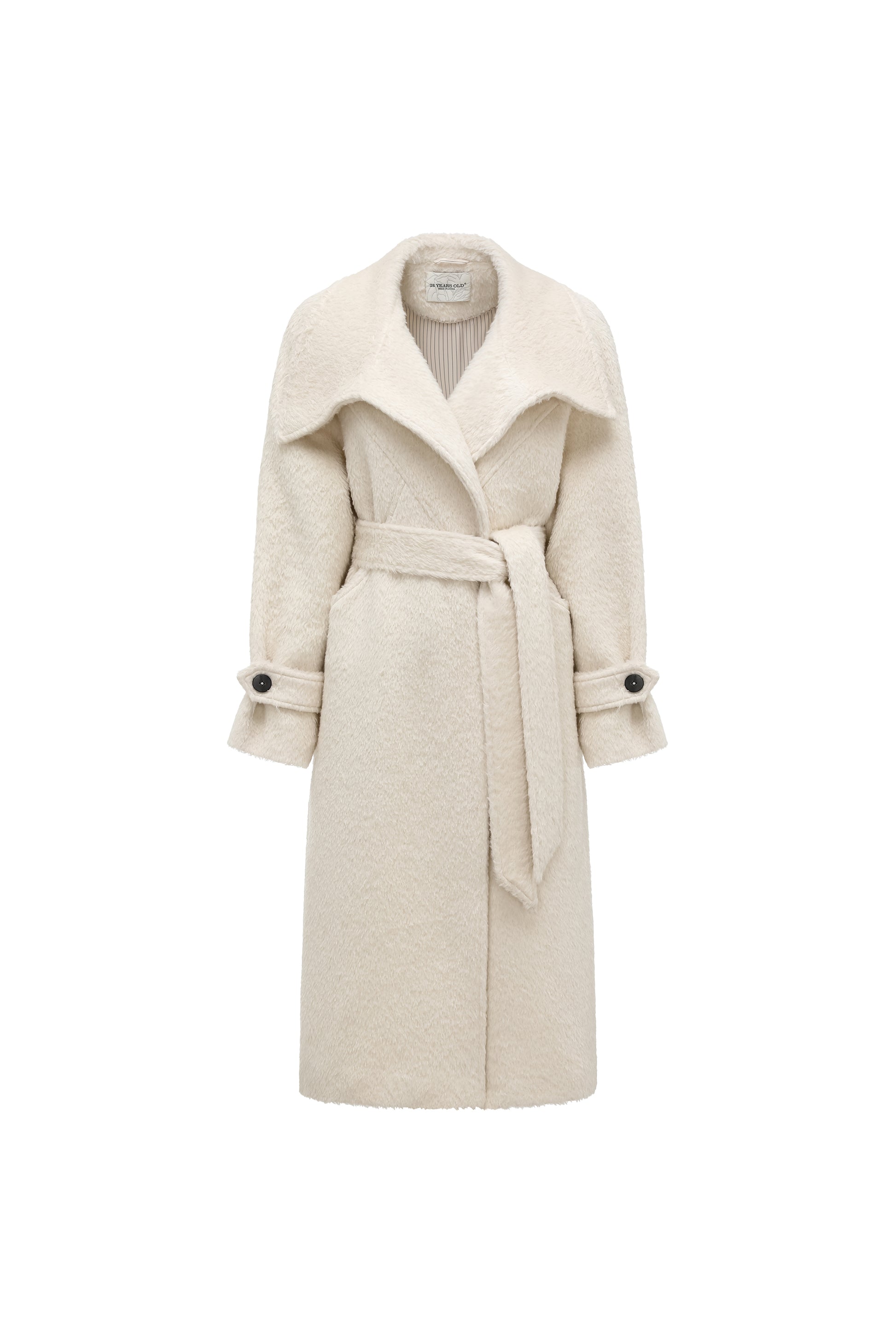 Alpaca-Wool Blend Long Overcoat