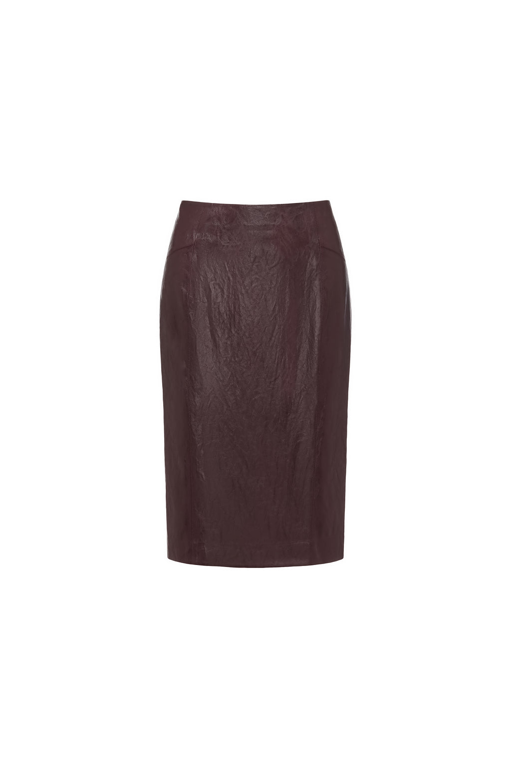 Knee-Length Pencil Skirt (Faux Leather)