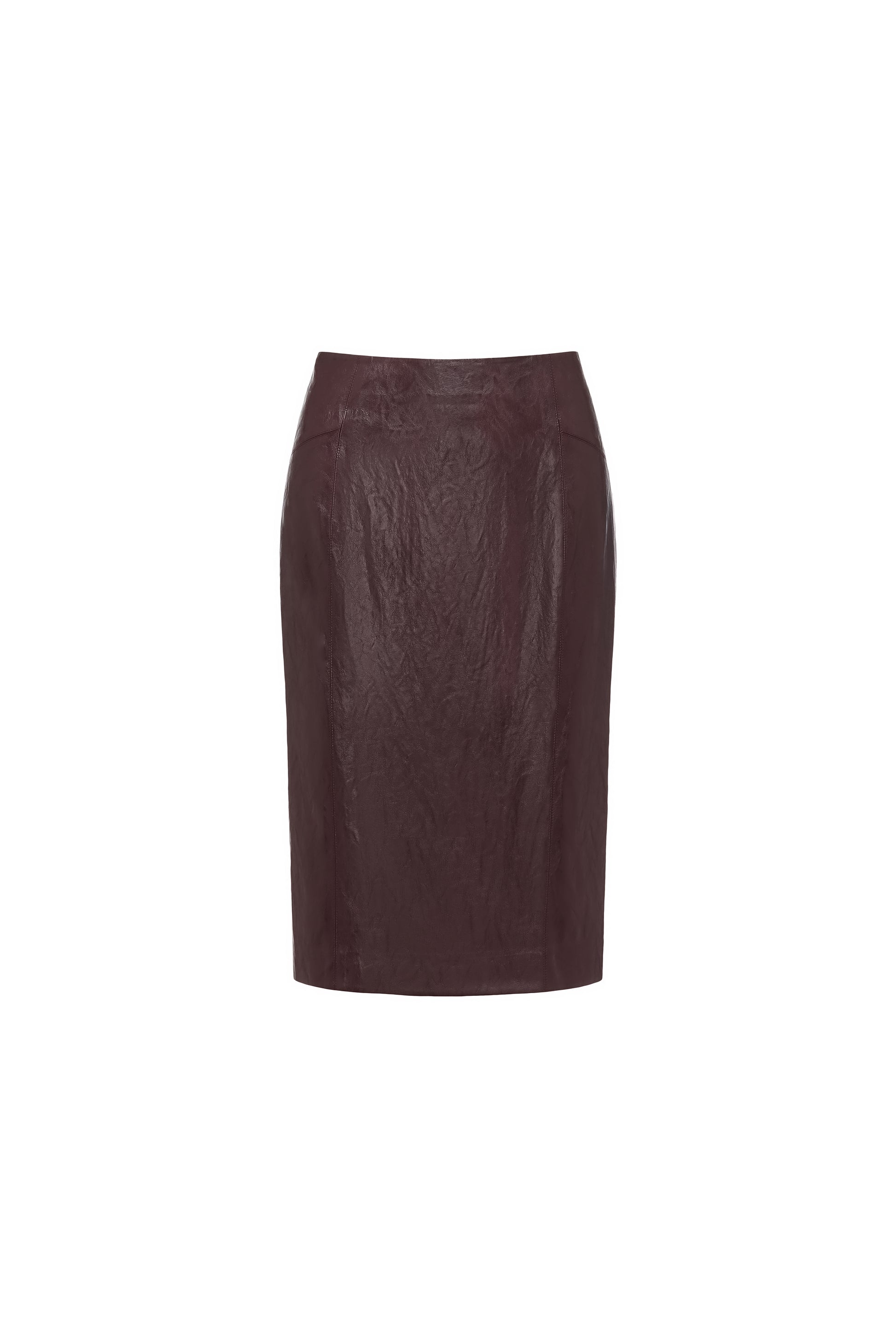 Knee-Length Pencil Skirt (Faux Leather)