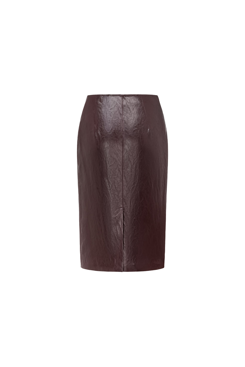 Knee-Length Pencil Skirt (Faux Leather)