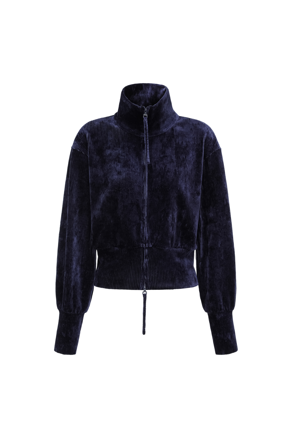 High-Neck Two-Way Zip Corduroy Track Jacket