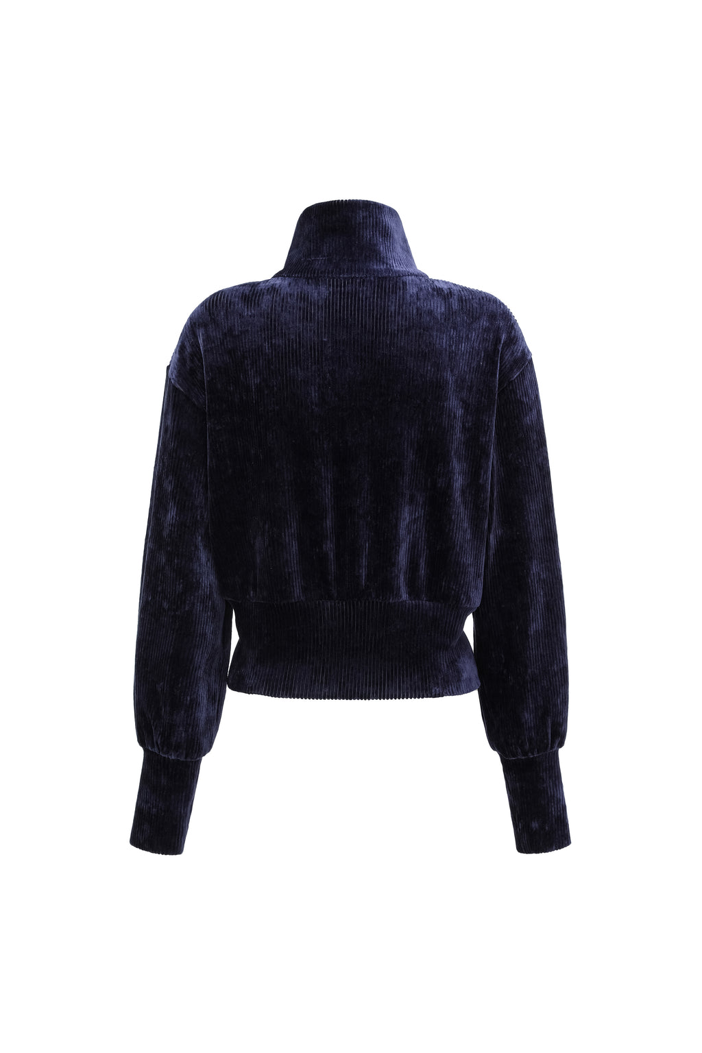 High-Neck Two-Way Zip Corduroy Track Jacket