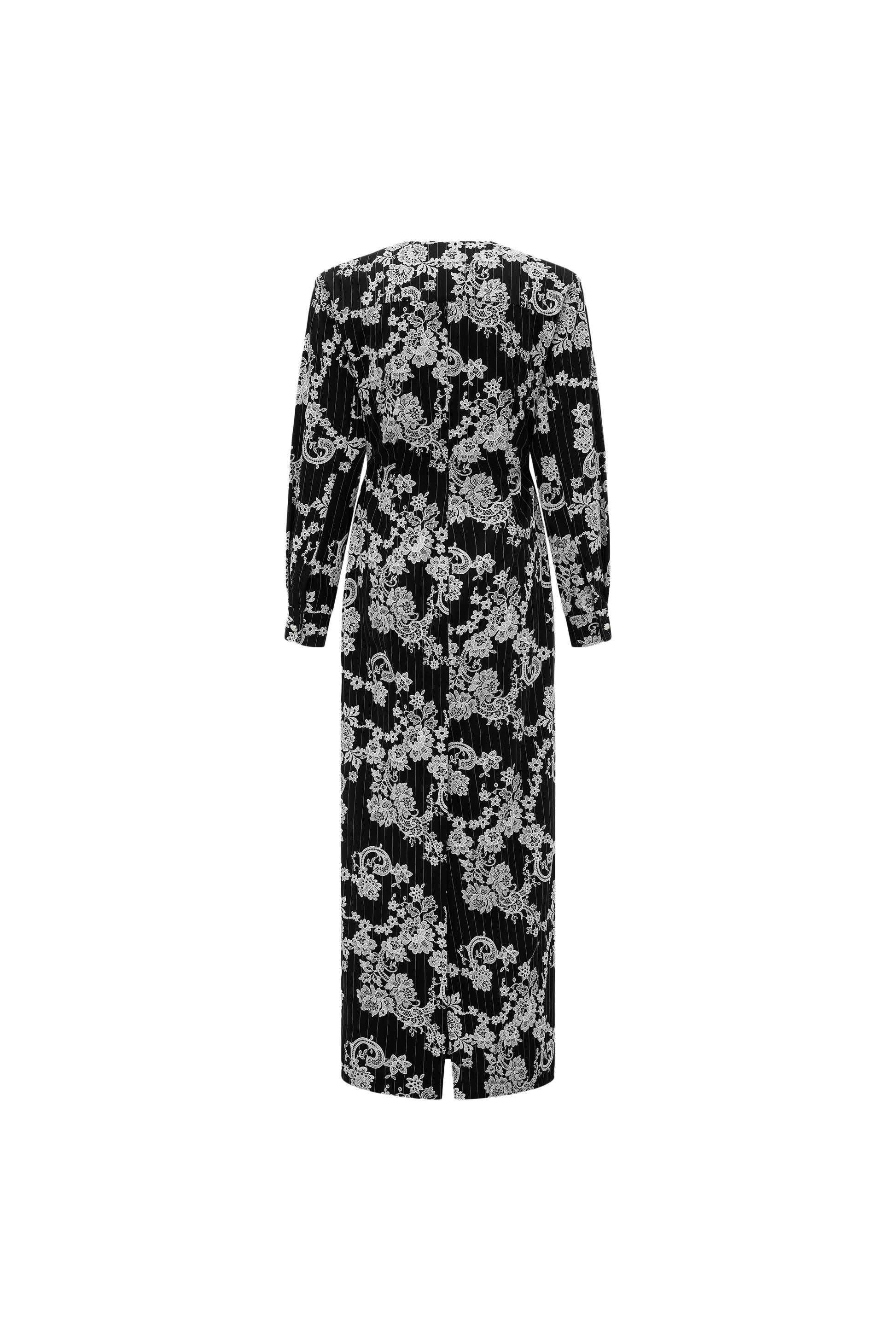 V-Neck Dress with Subtle Raised Print