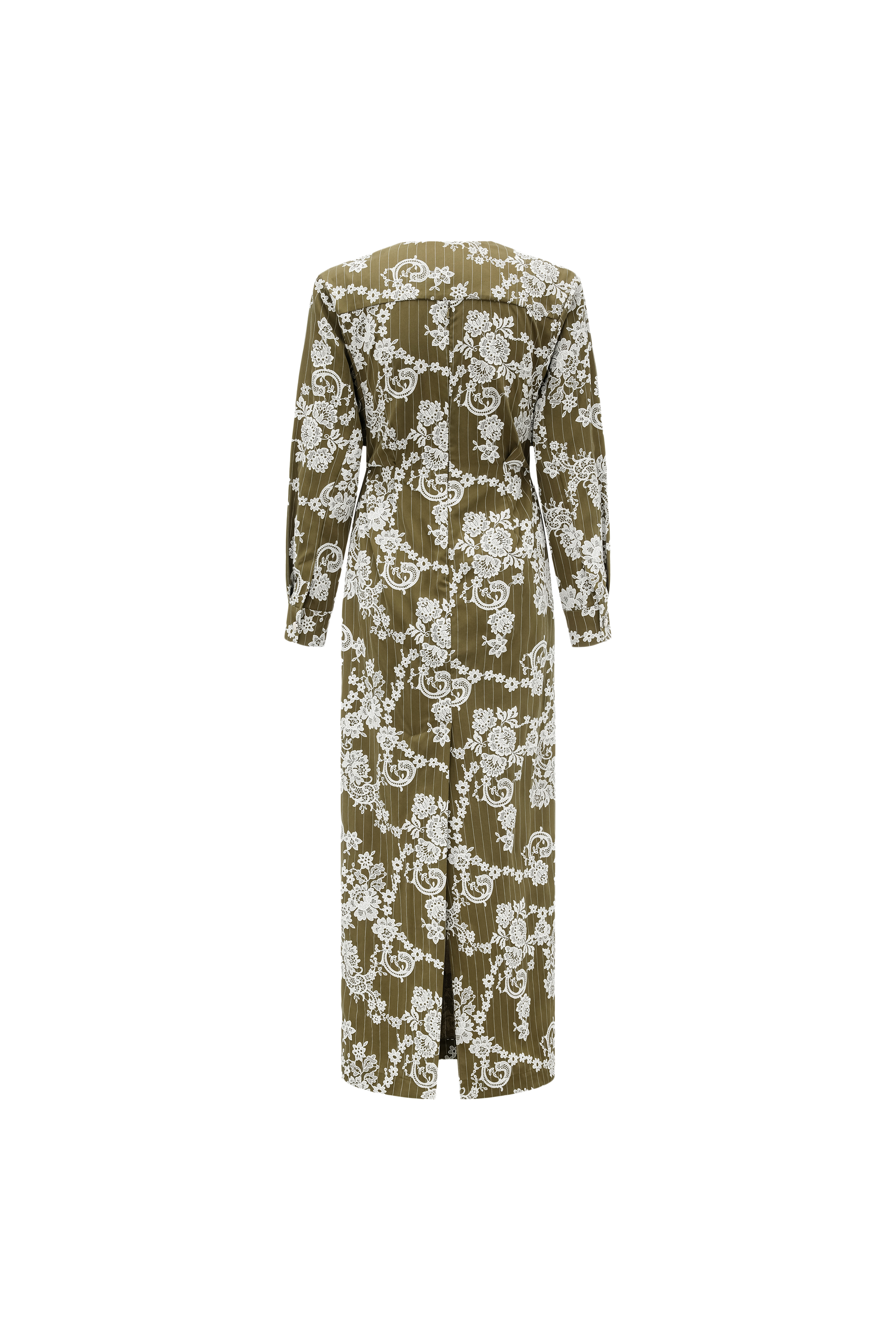 V-Neck Dress with Subtle Raised Print