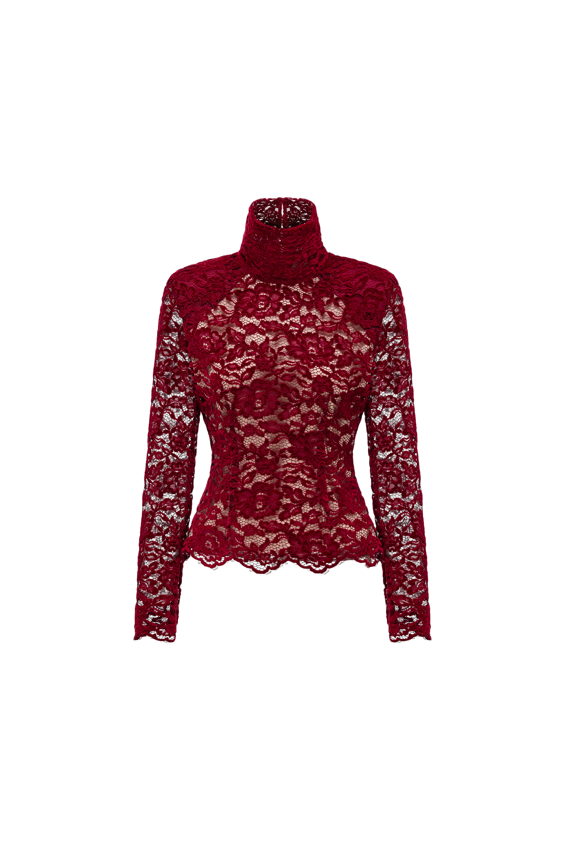 Top with Flocked Lace & Openwork