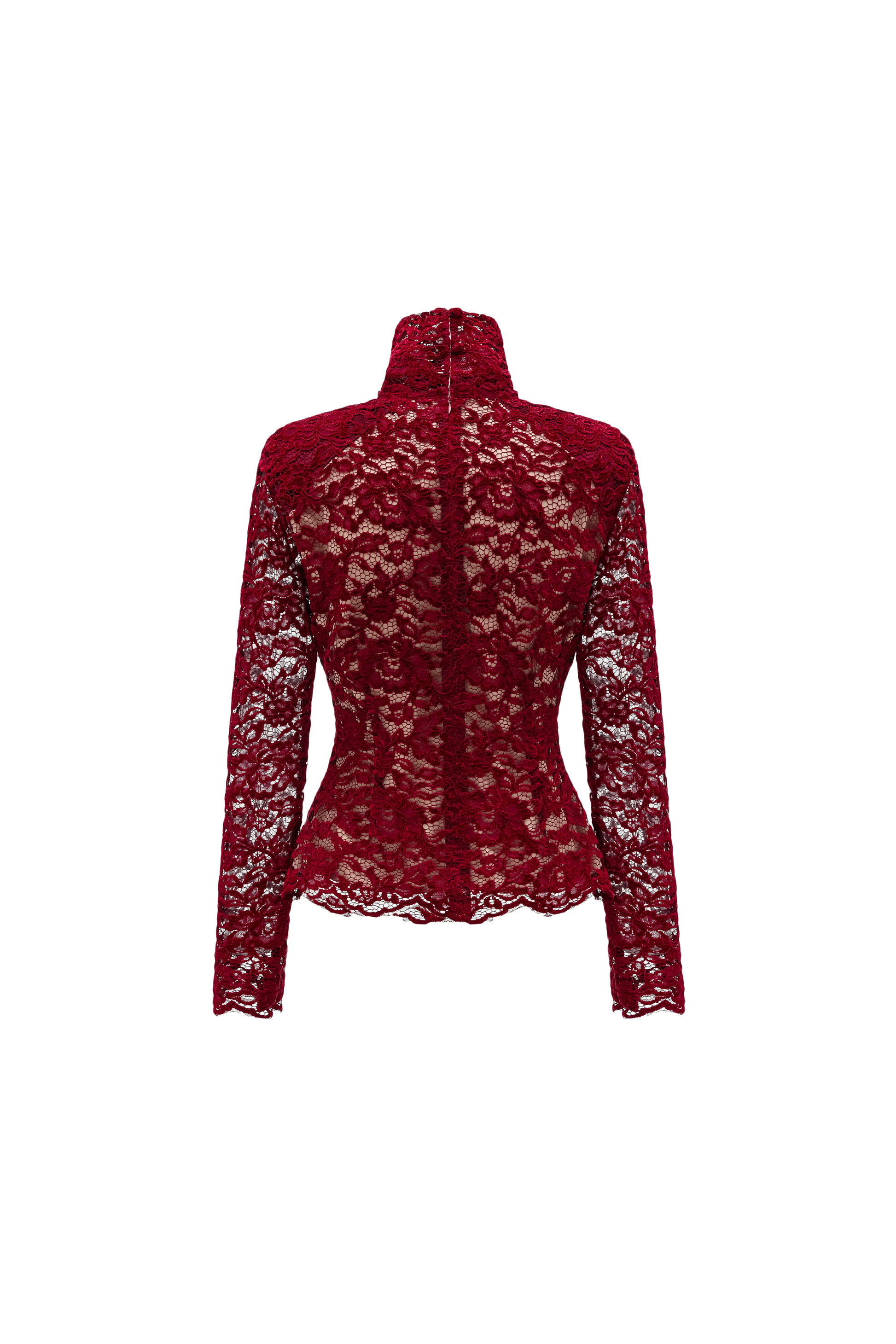 Top with Flocked Lace & Openwork