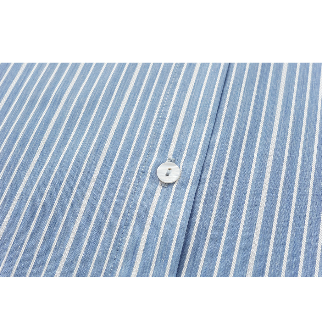 Sky Blue & White Striped Shirt