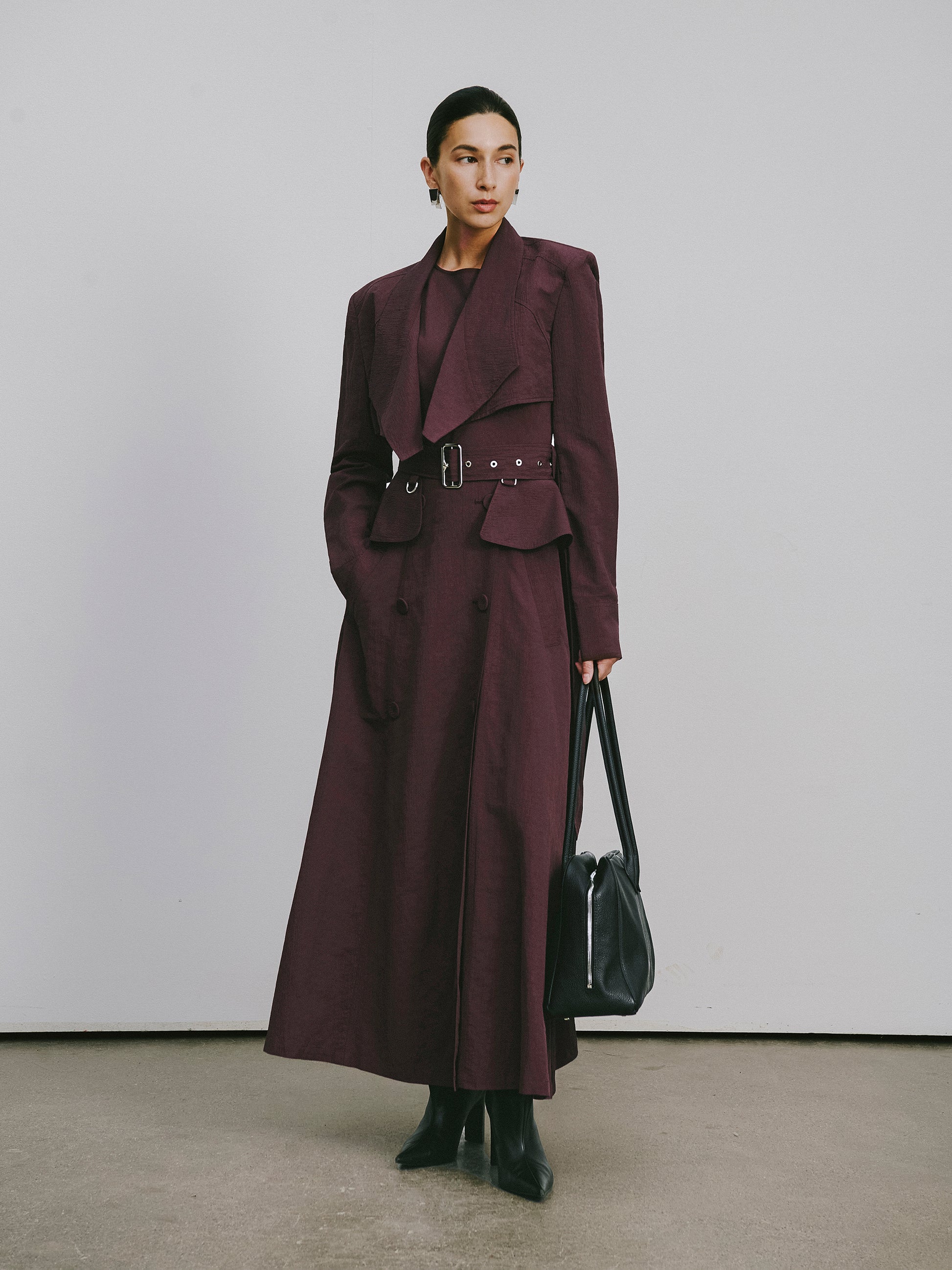 Two-Piece Trench Dress Set (Cropped Jacket + Sleeveless Round-Neck Dress)