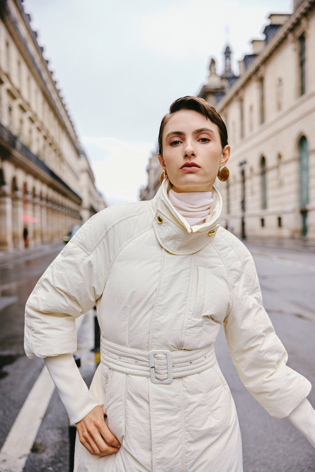 Raglan Sleeve White Goose Down Coat