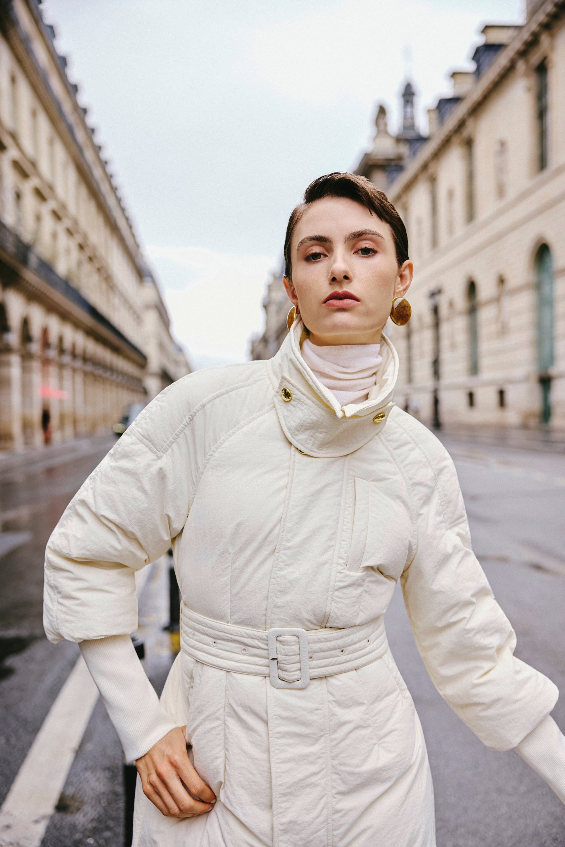 Raglan Sleeve White Goose Down Coat