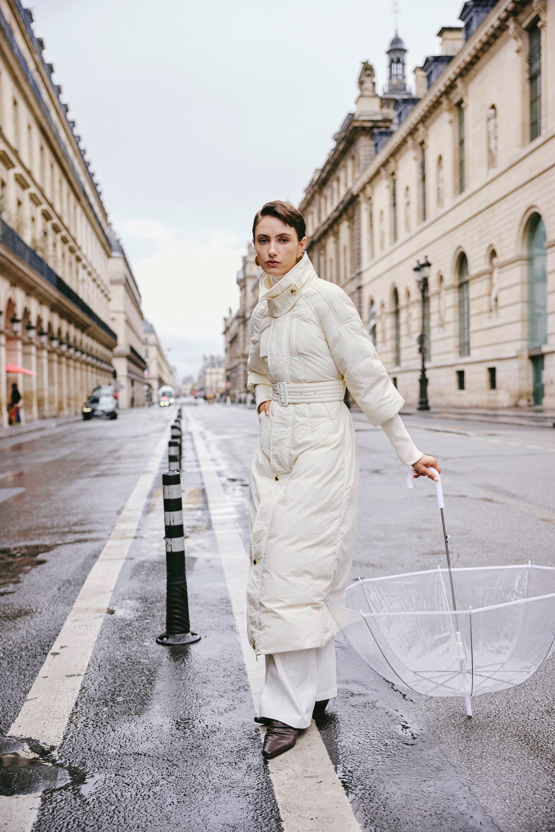 Raglan Sleeve White Goose Down Coat