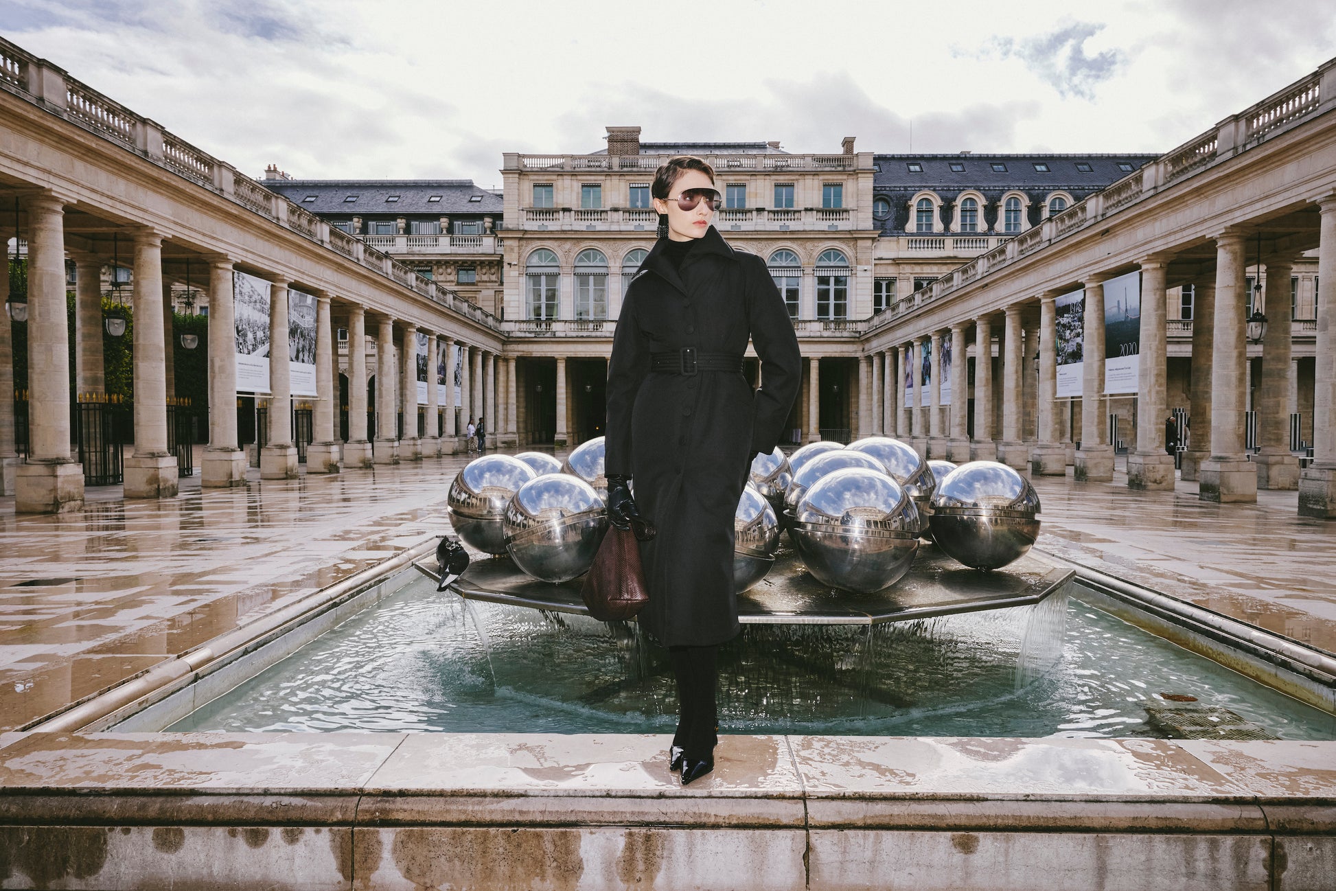 Minimalist Silhouette Long Line Down Coat with Sculpted Lapel and Defined Waist