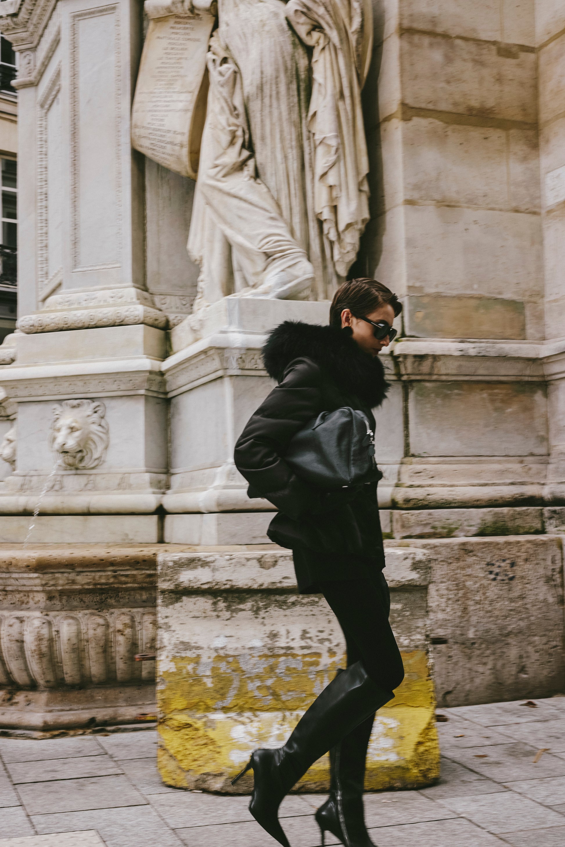 Fox Fur Hooded Fitted Down Jacket