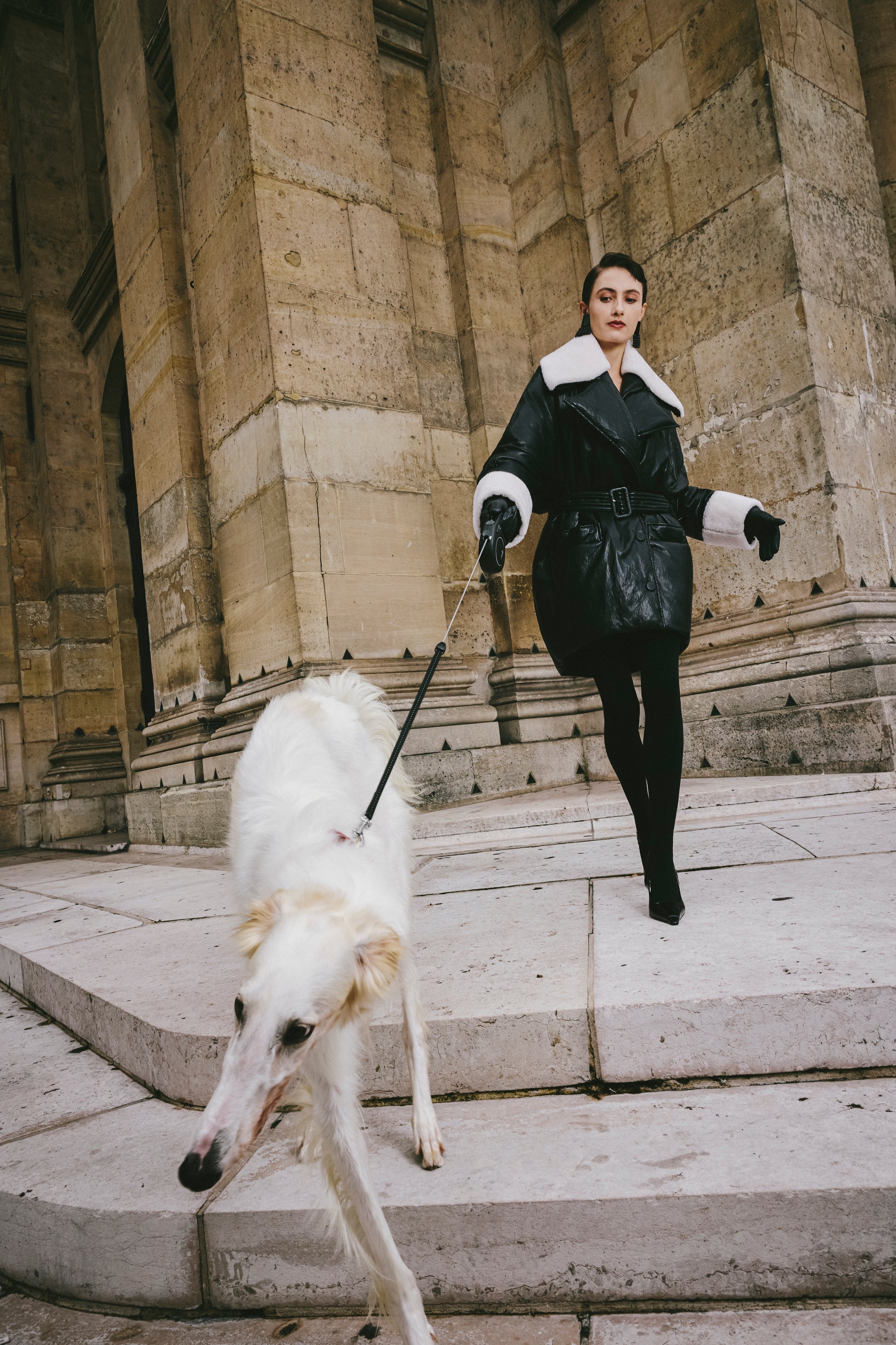 Eco Fusion Shearling & Vegan Leather Cocoon Coat