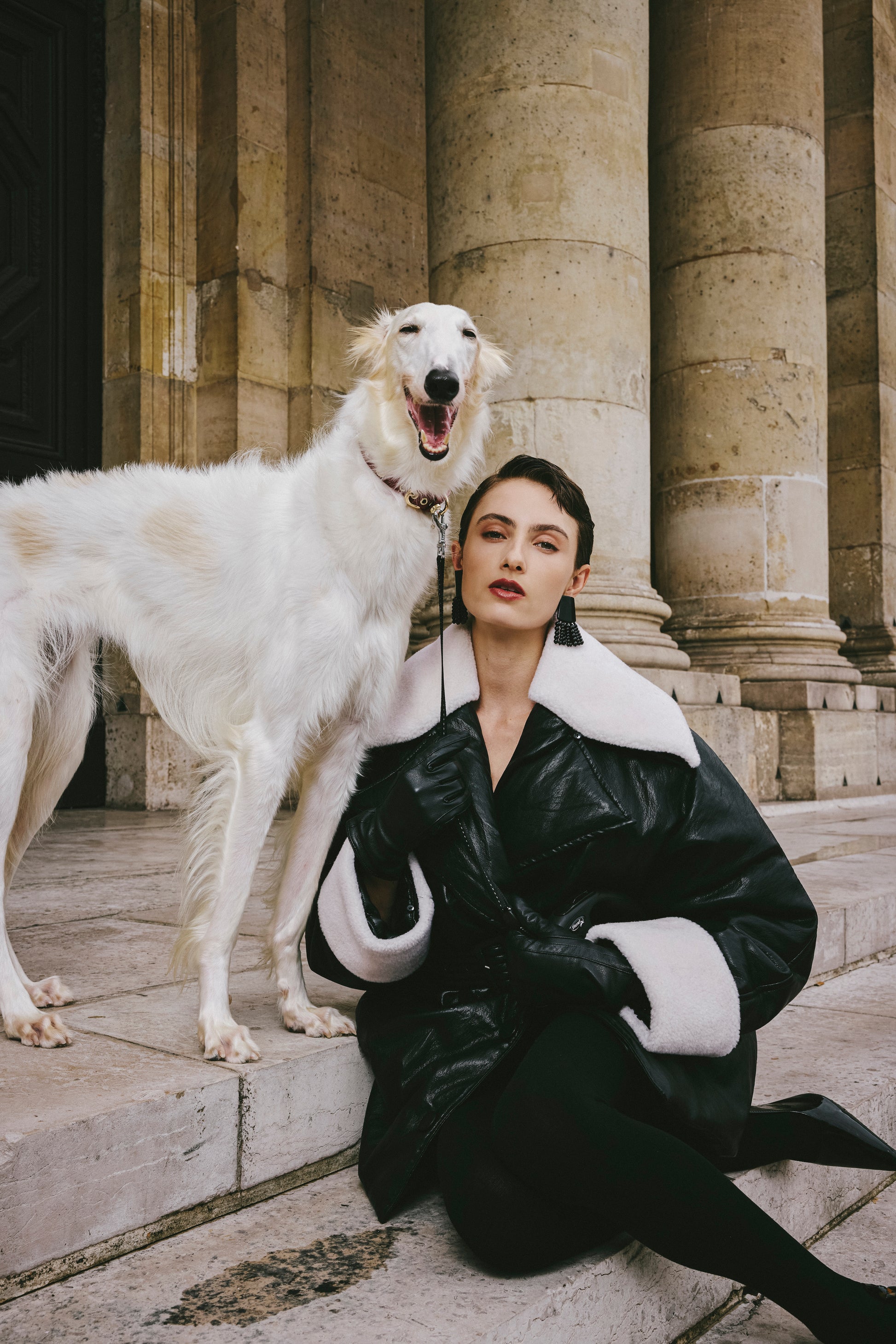 Eco Fusion Shearling & Vegan Leather Cocoon Coat