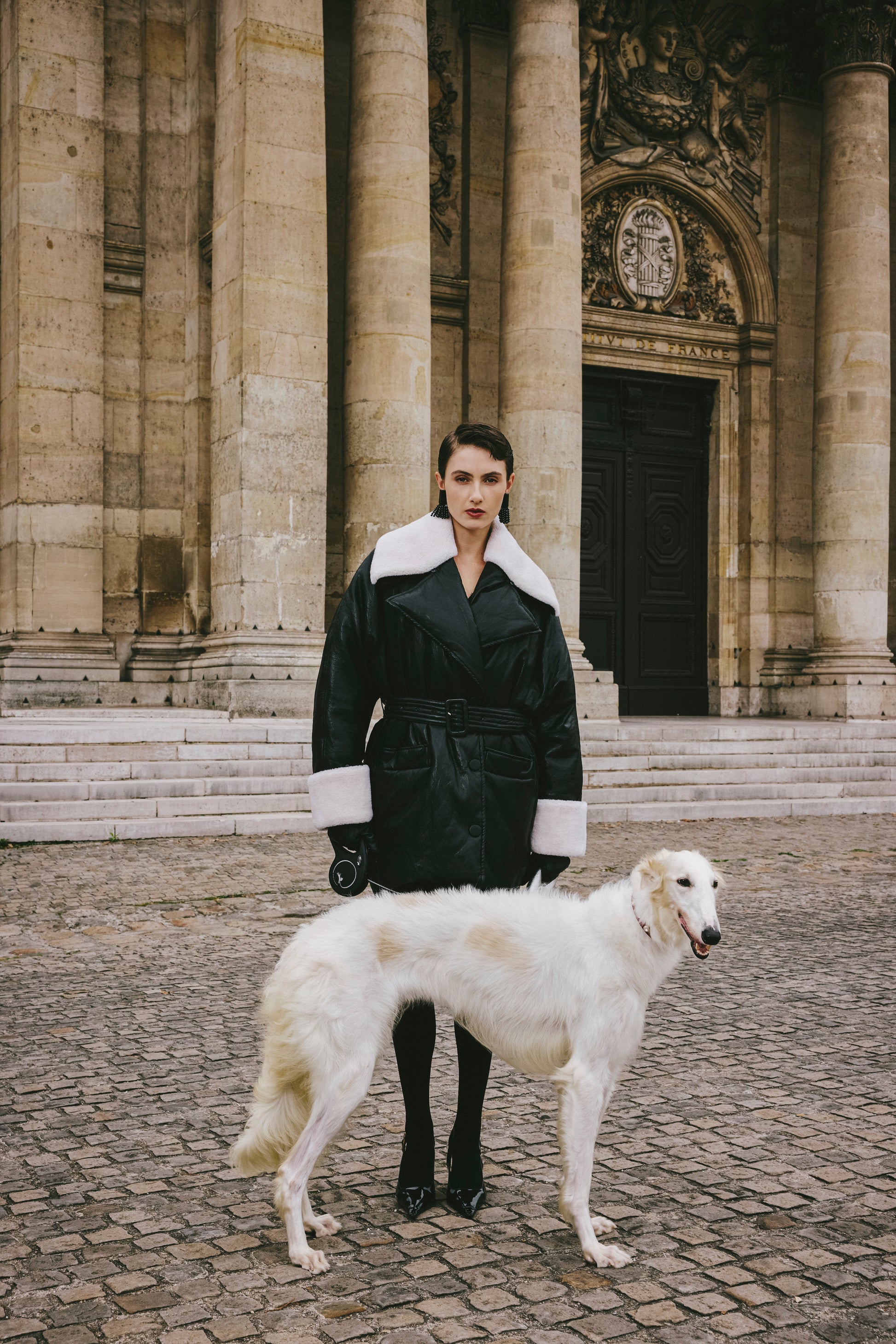 Eco Fusion Shearling & Vegan Leather Cocoon Coat