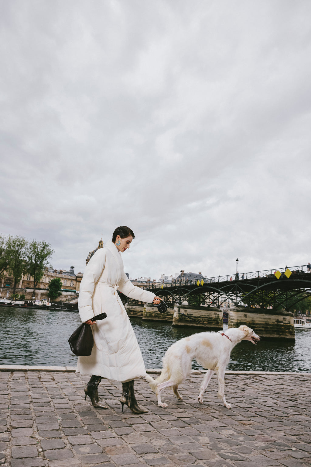 Robe-Style Long White Goose Down Coat