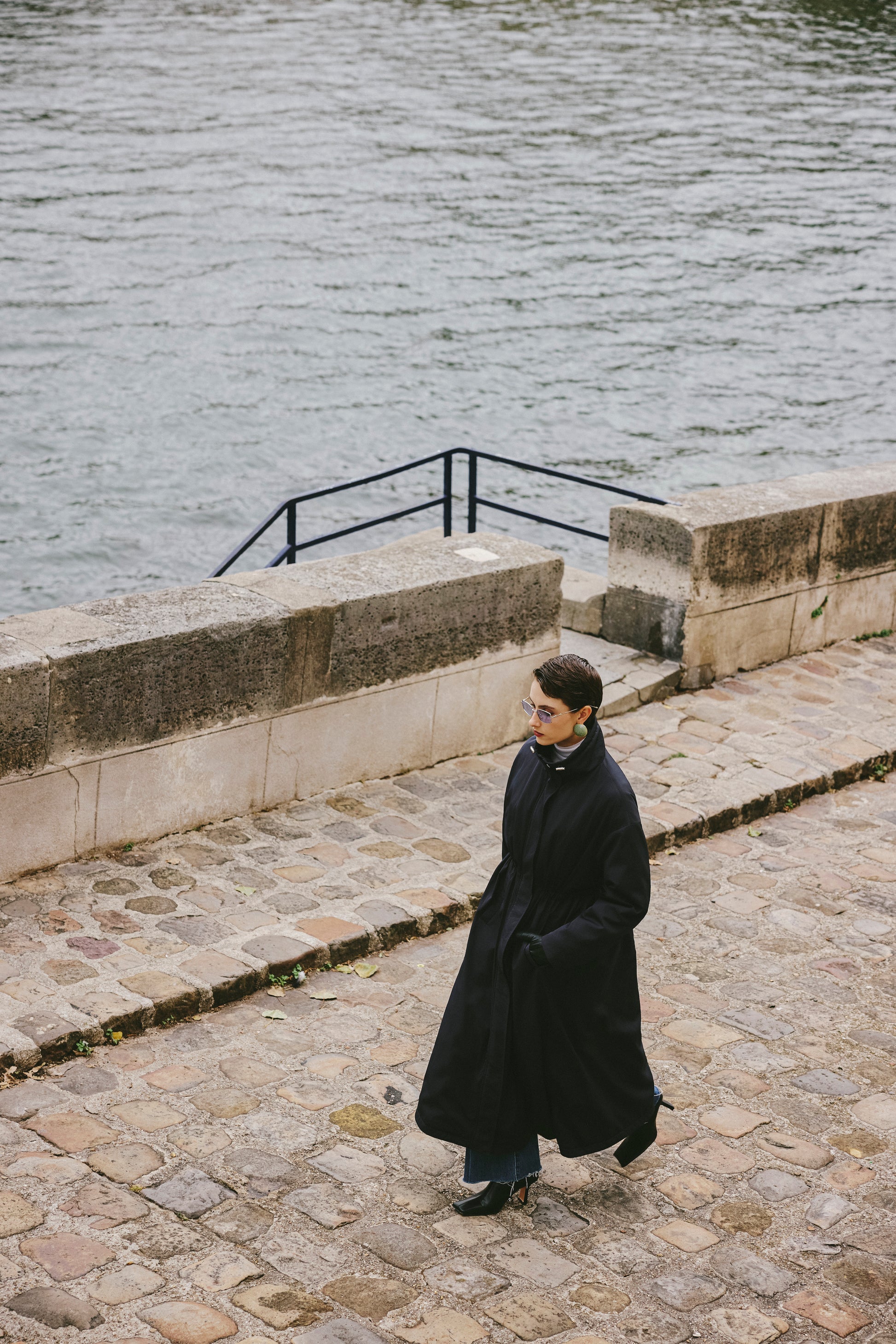 Trench DNA Stand Collar Drawstring Long Down Coat