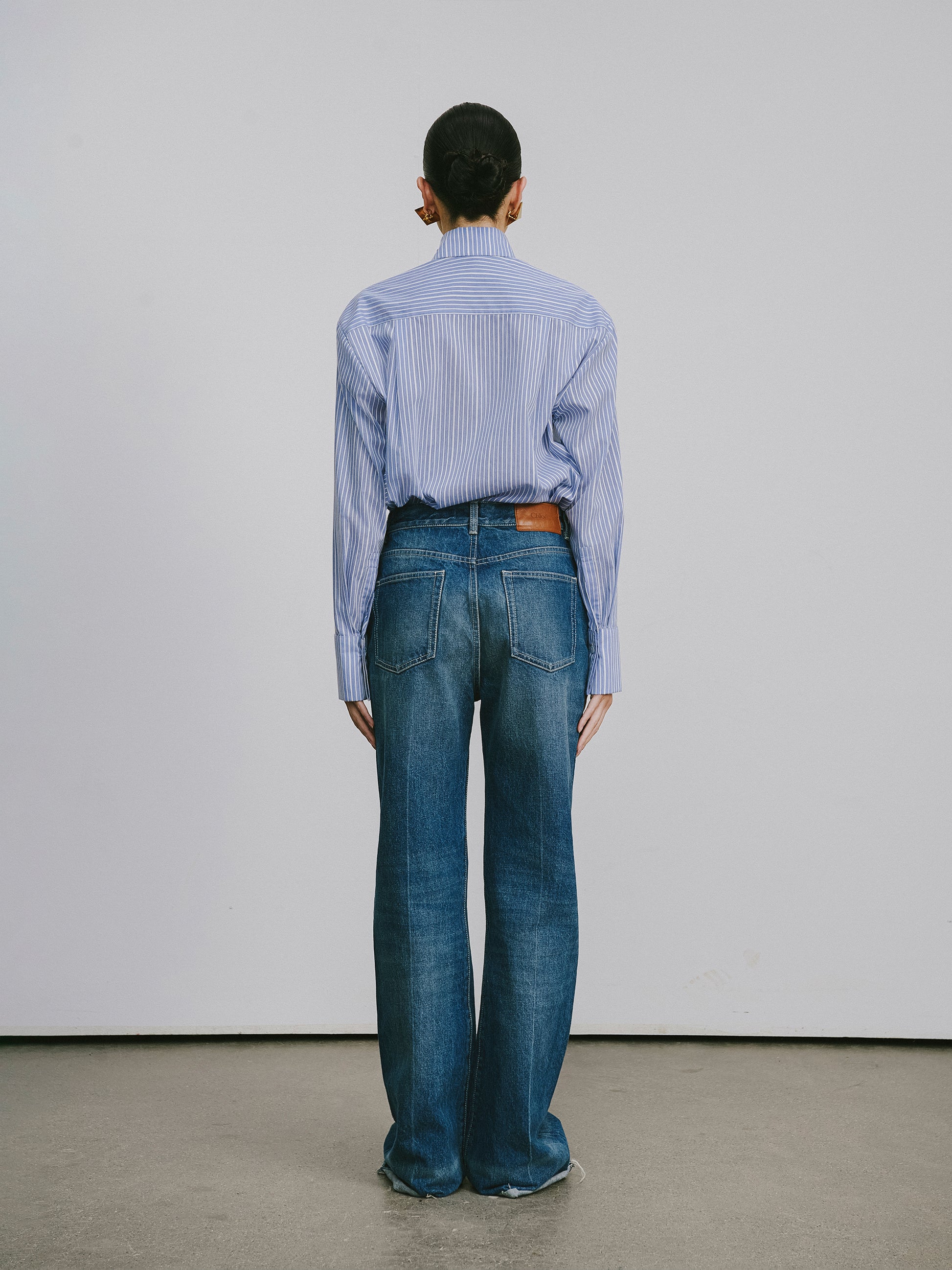 Sky Blue & White Striped Shirt