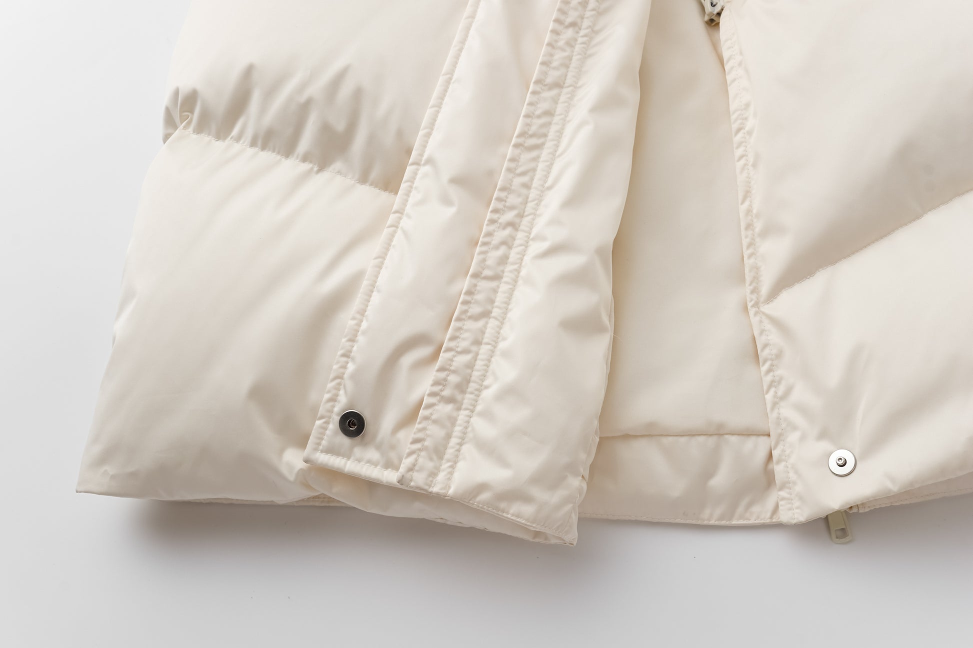 Stand-Collar Tied Long Down Coat