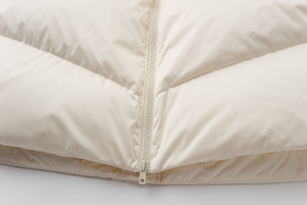 Stand-Collar Tied Long Down Coat