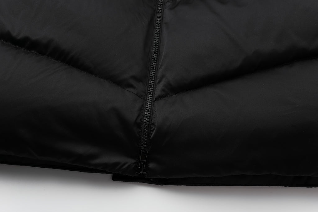 Stand-Collar Tied Long Down Coat