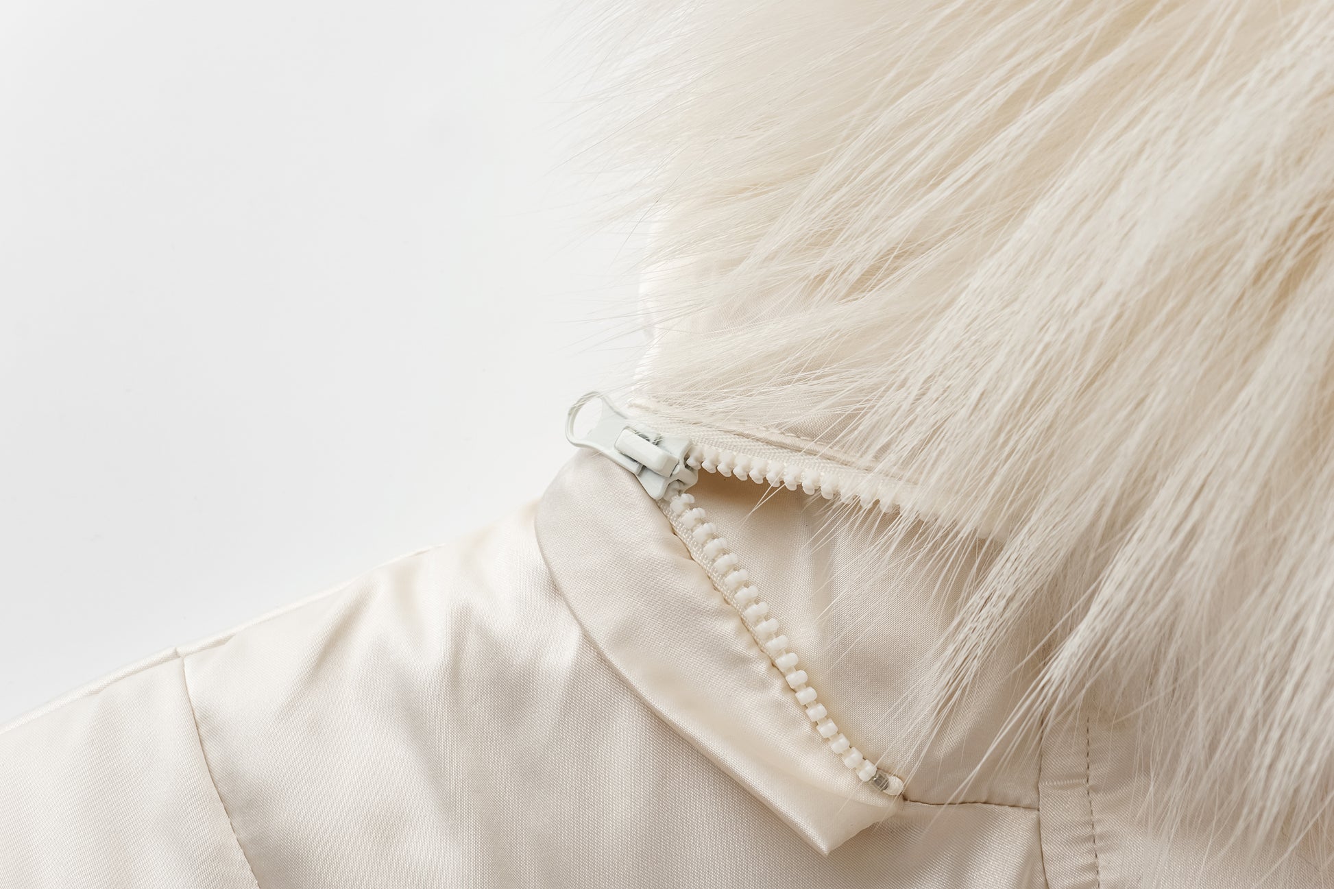 Fox Fur Hooded Fitted Down Jacket